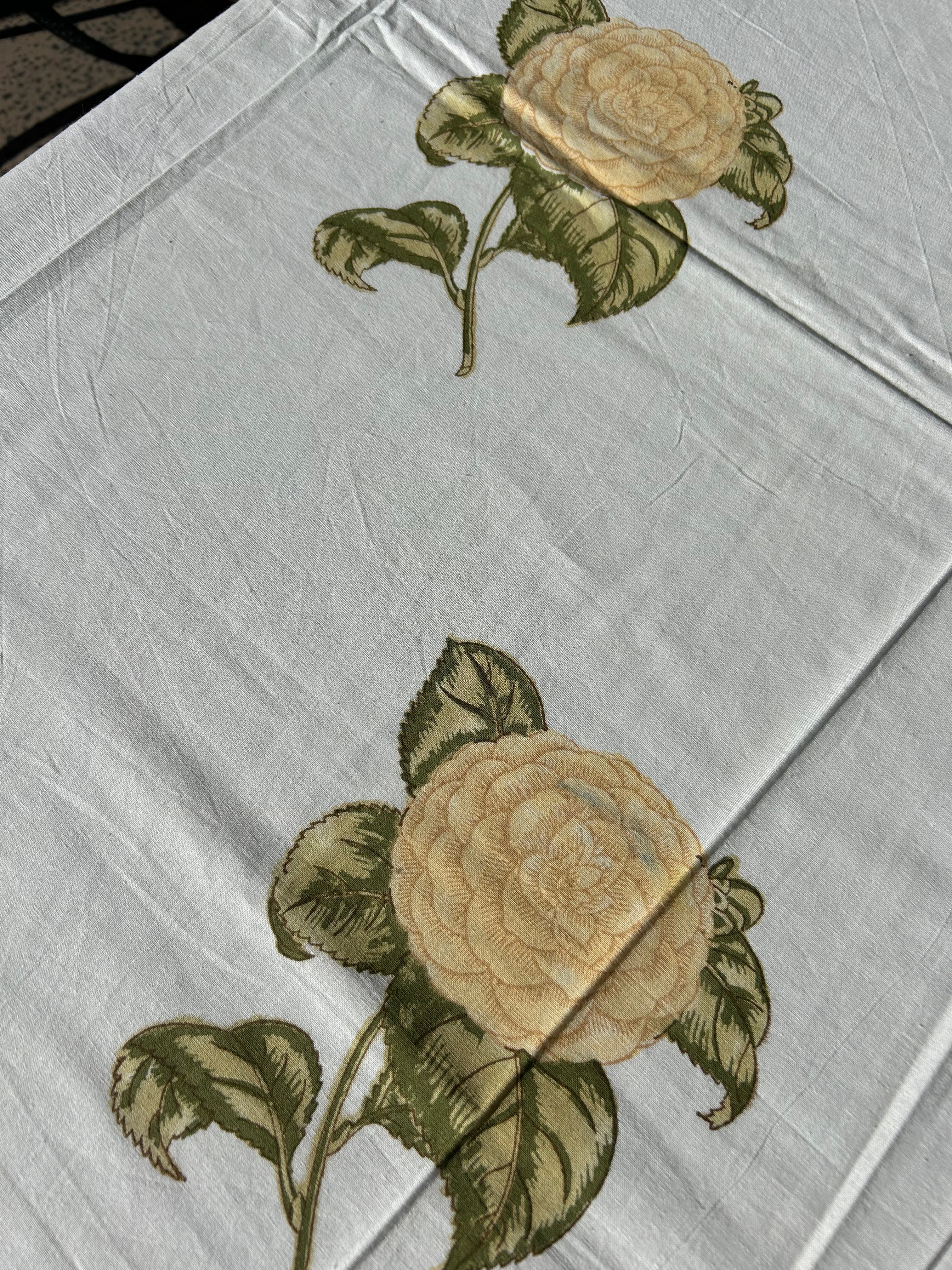 Block Printed Table Cloth 150 x 220cm Rosie