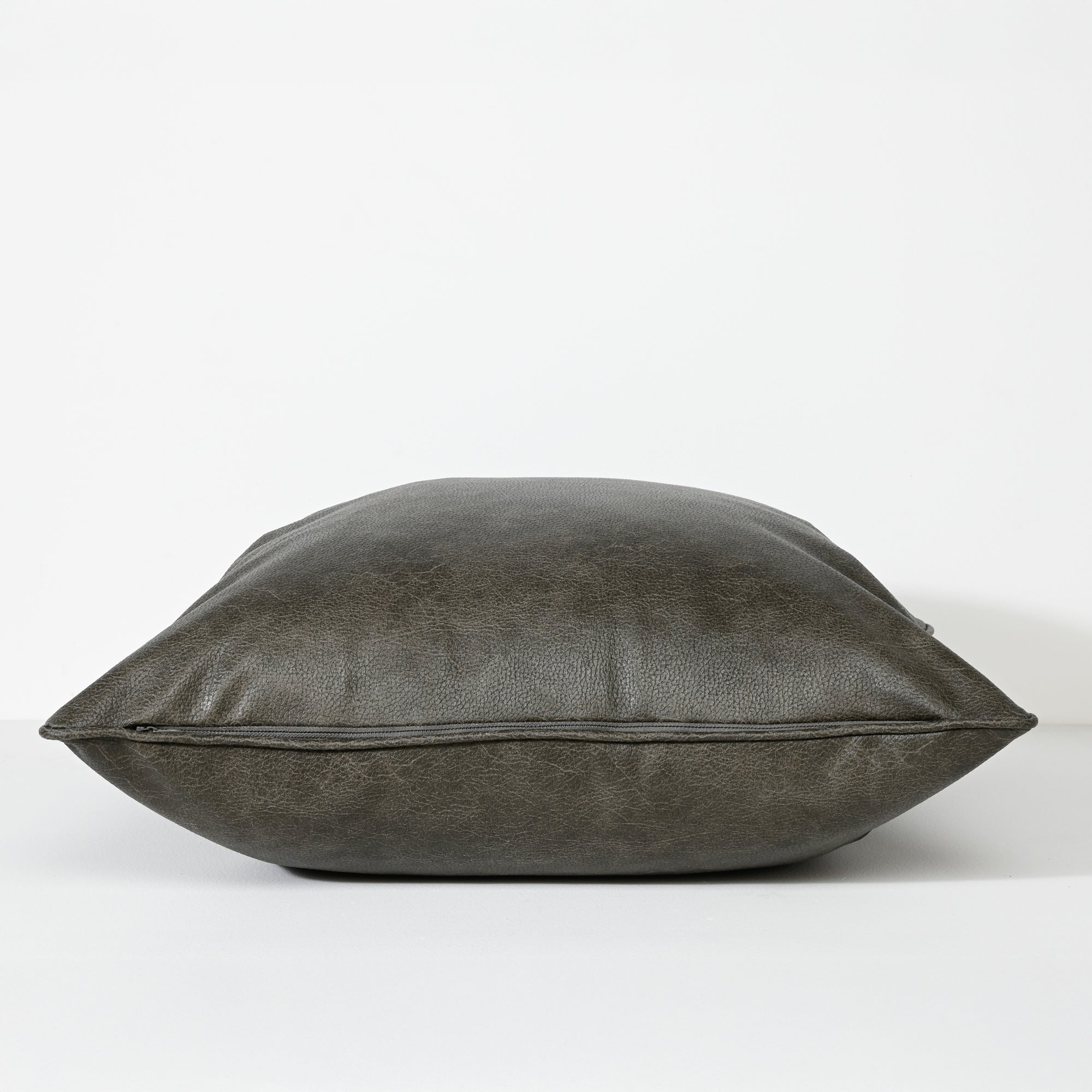 Cushion Art Leather Military Green Square