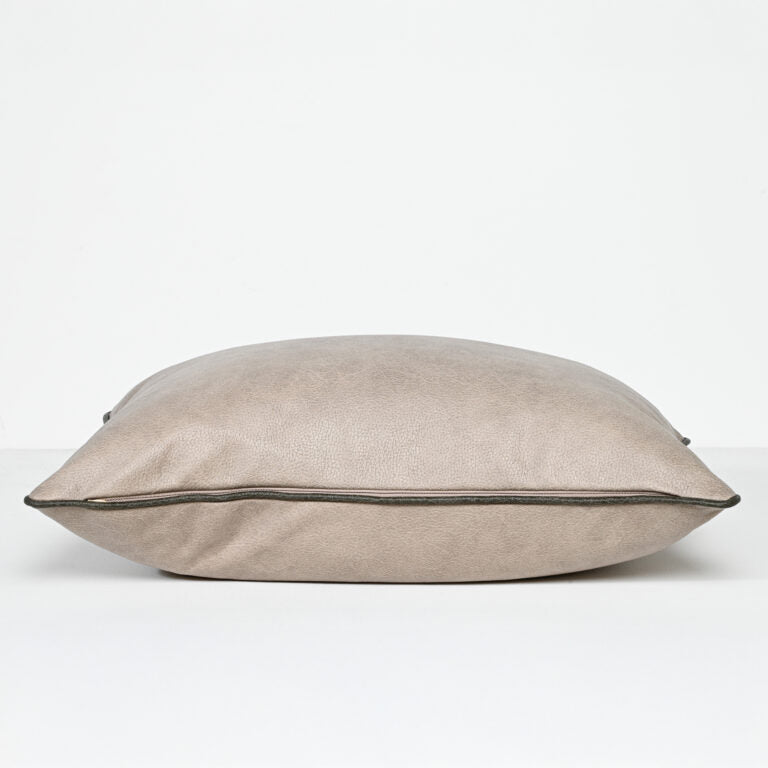 Cushion Art Leather Taupe Lumbar