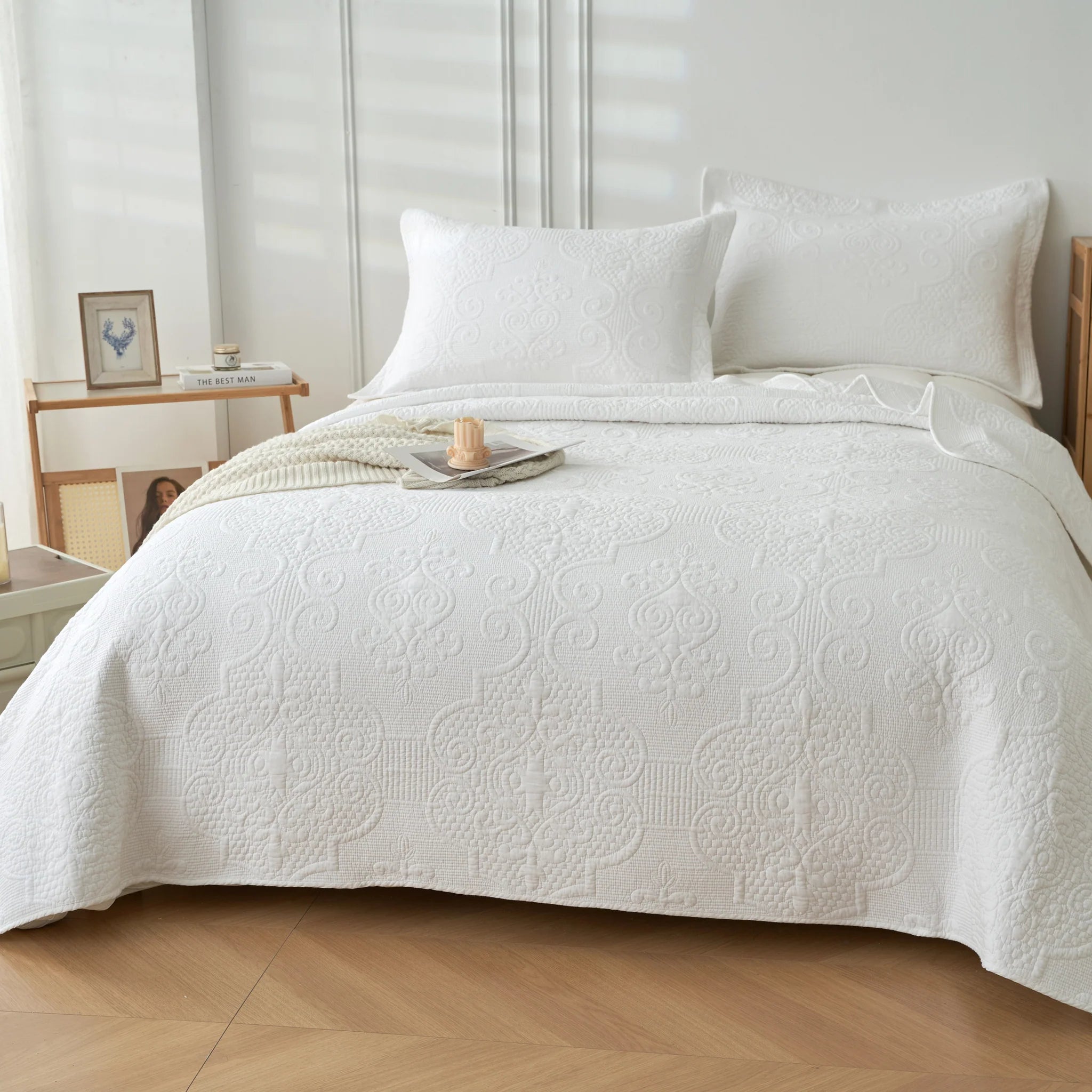 Bedspread Boutique White  Super King Set