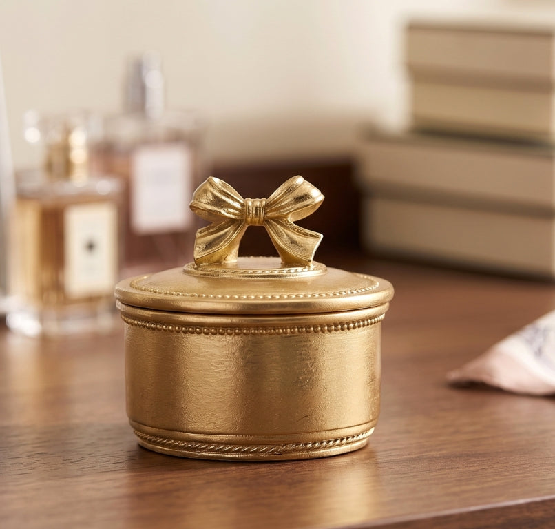 Trinket Box Round Gold