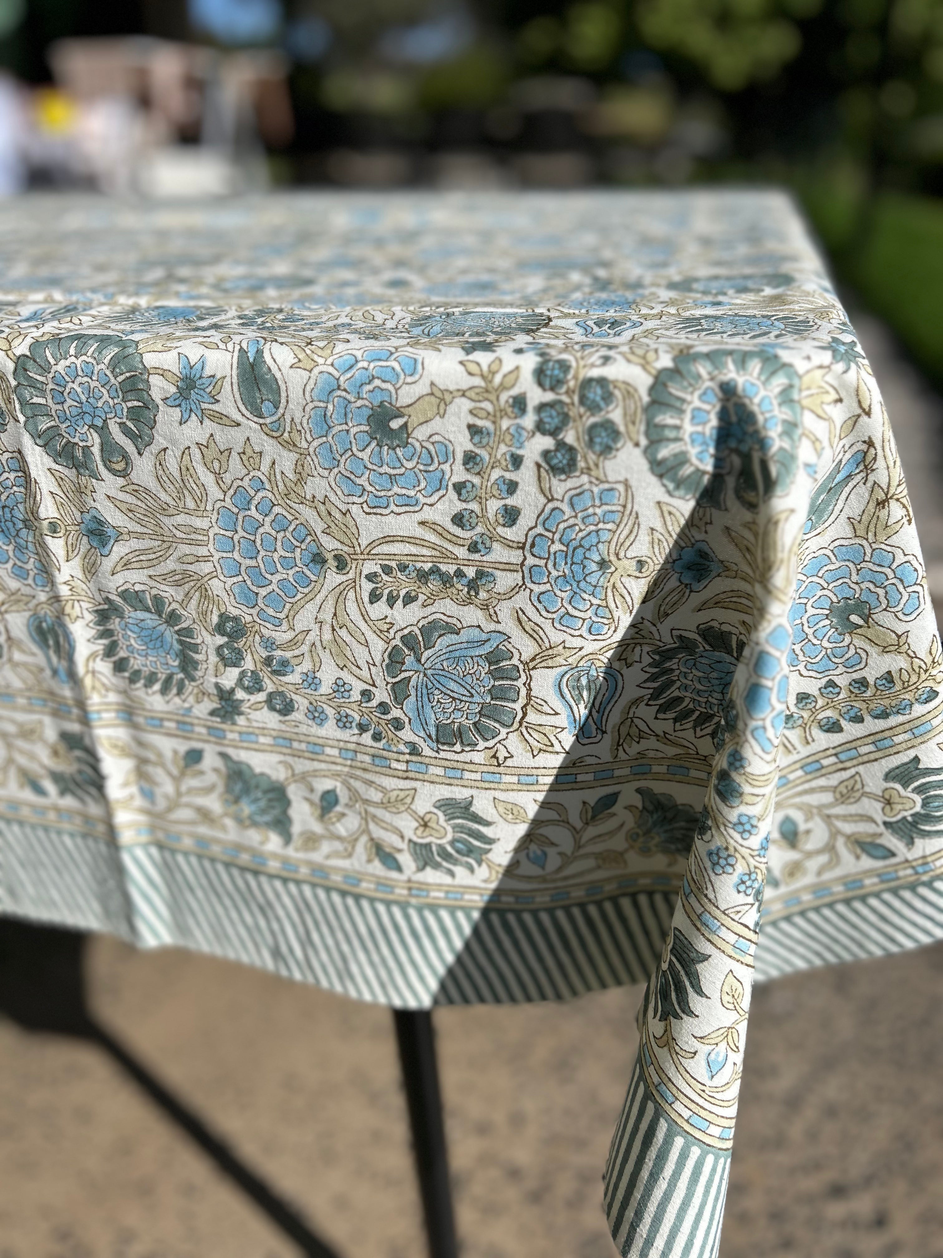 Block Printed Table Cloth 150 x 220cm Camilla