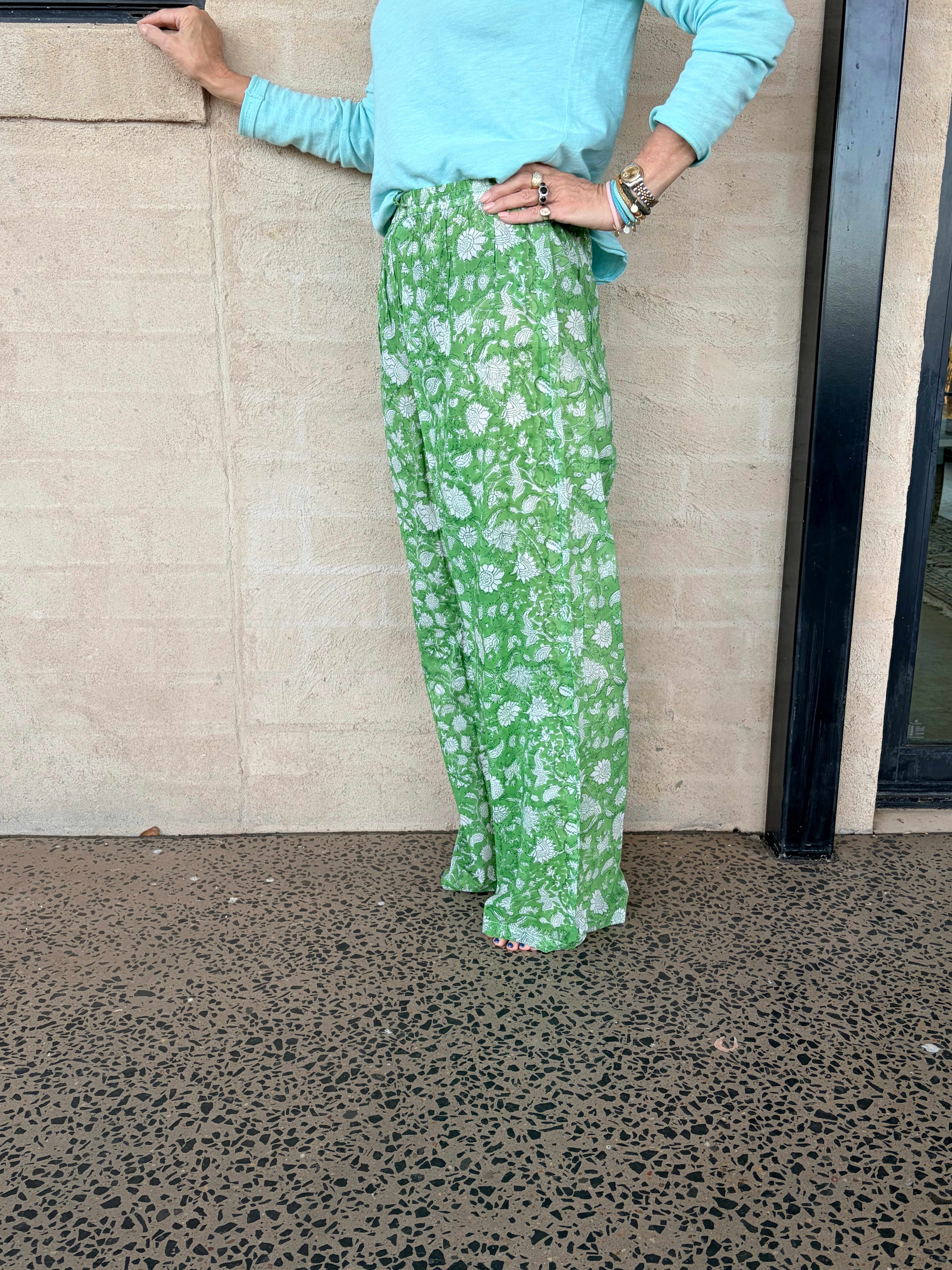 Slumber Pants Green Paisley