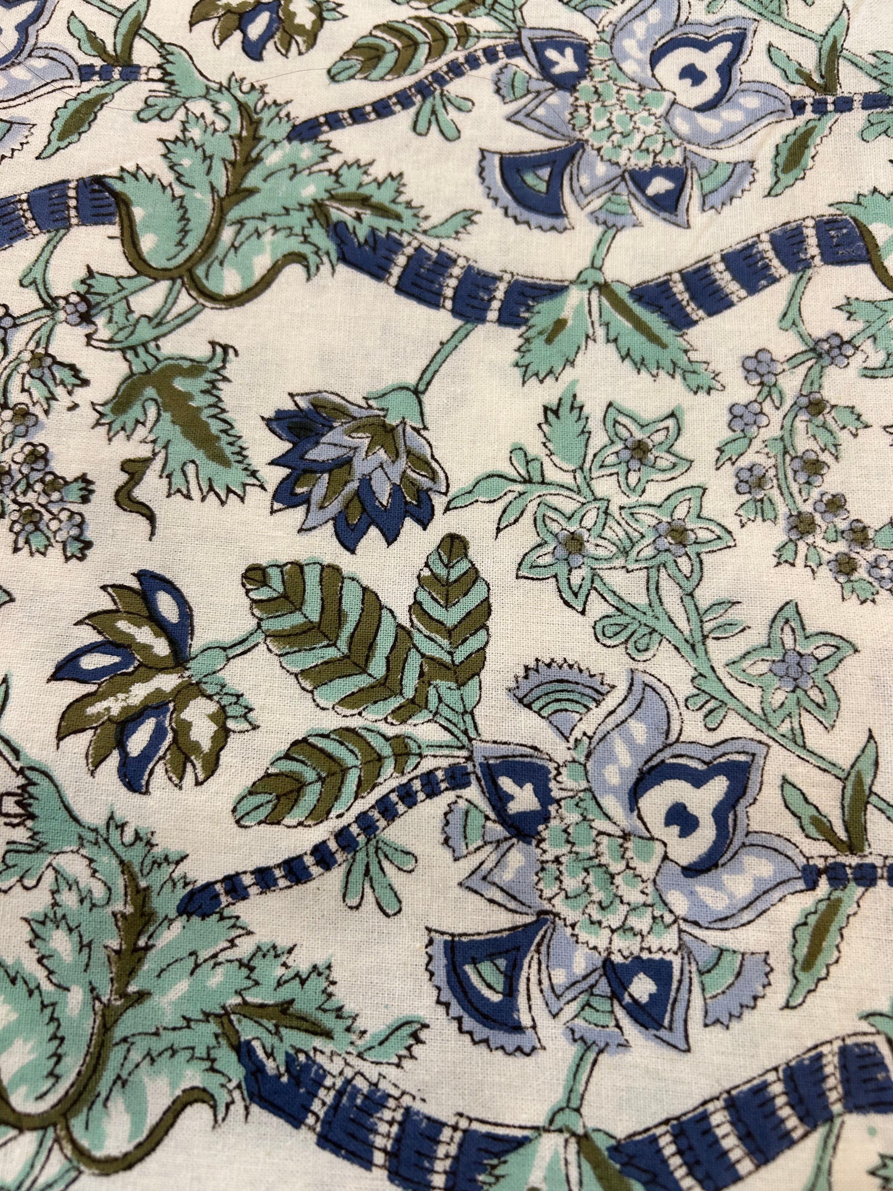 Block Printed Table Cloth 150 x 220cm Edwina