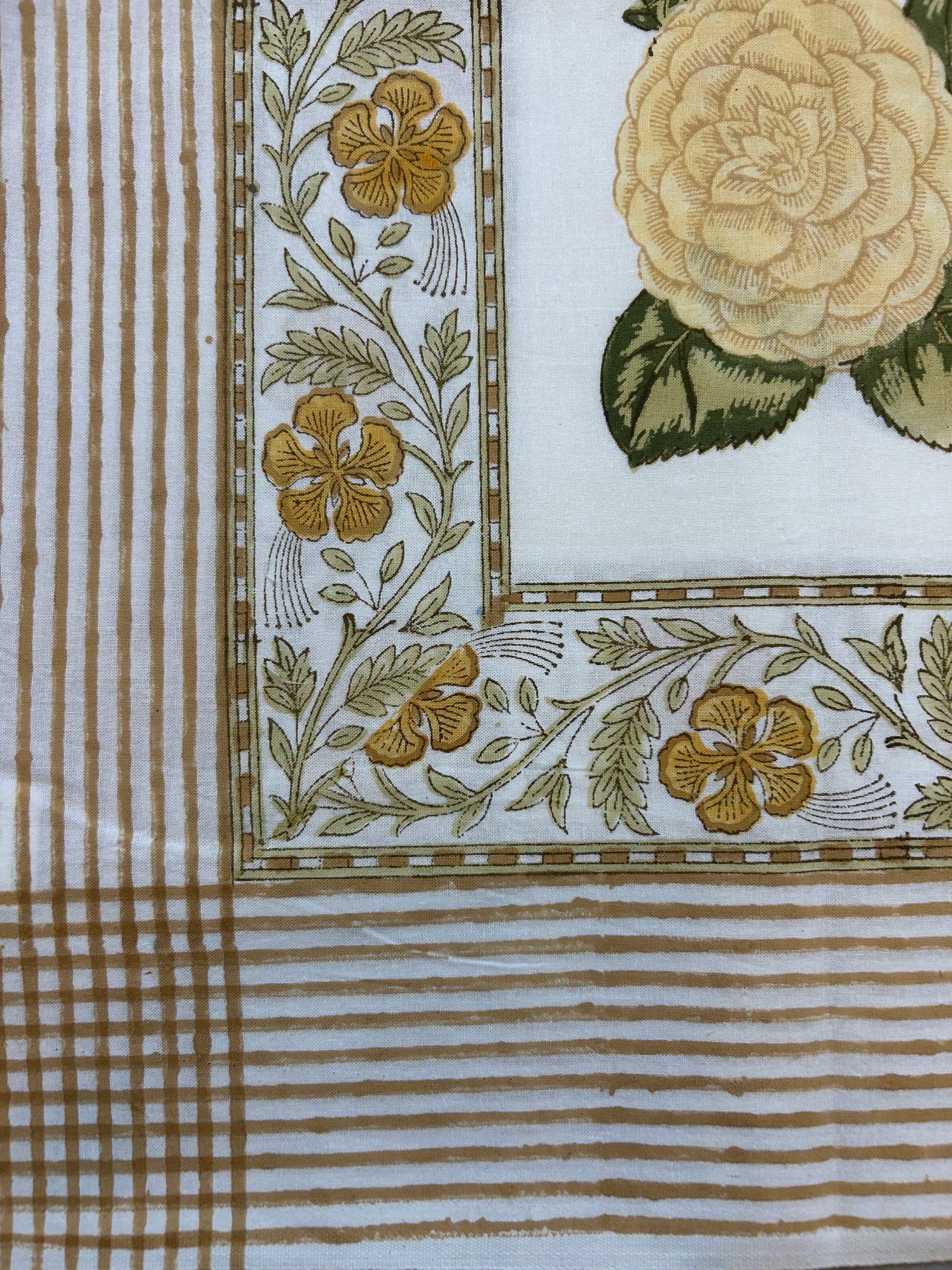 Block Printed Table Cloth 150 x 220cm Rosie