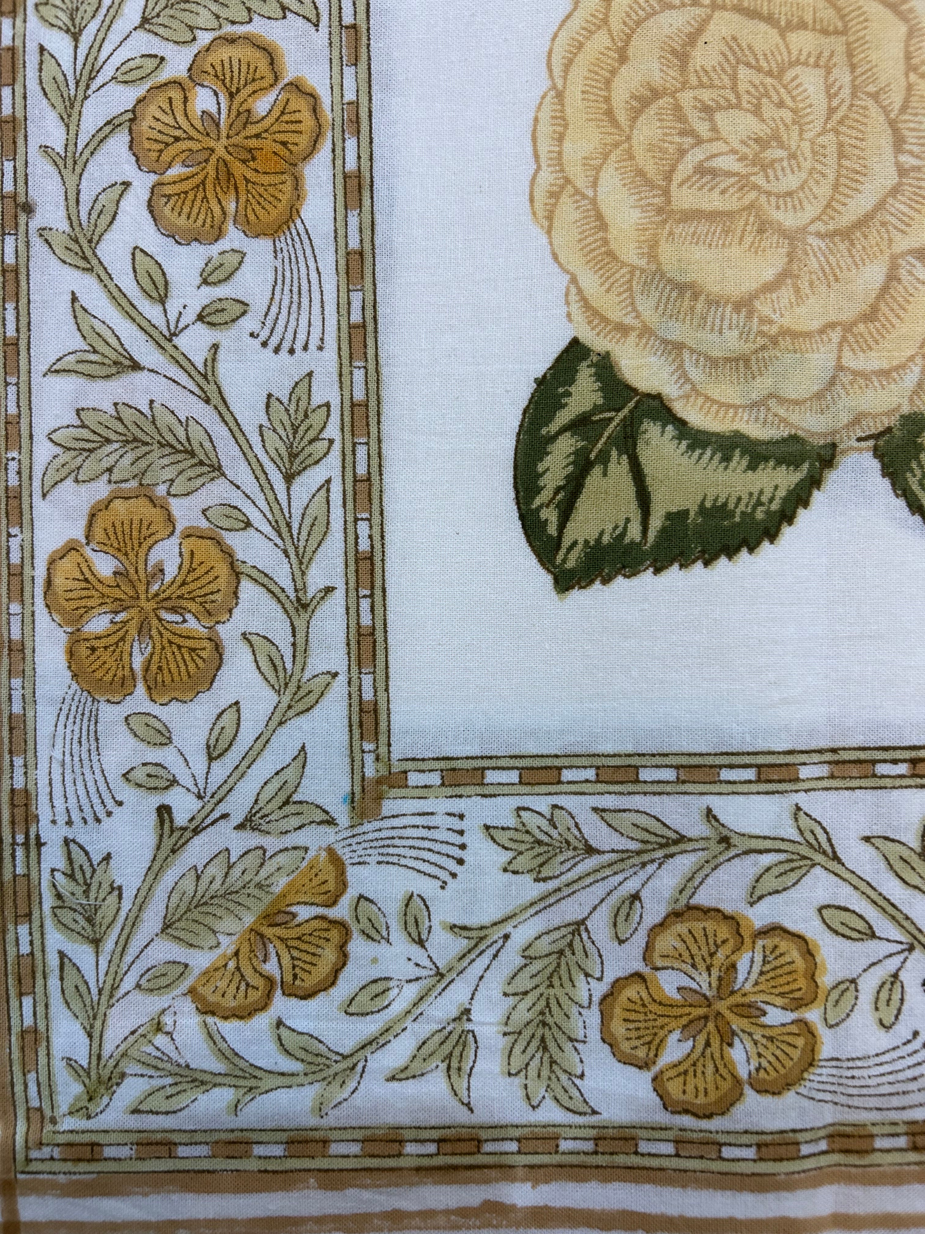 Block Printed Table Cloth 150 x 220cm Rosie