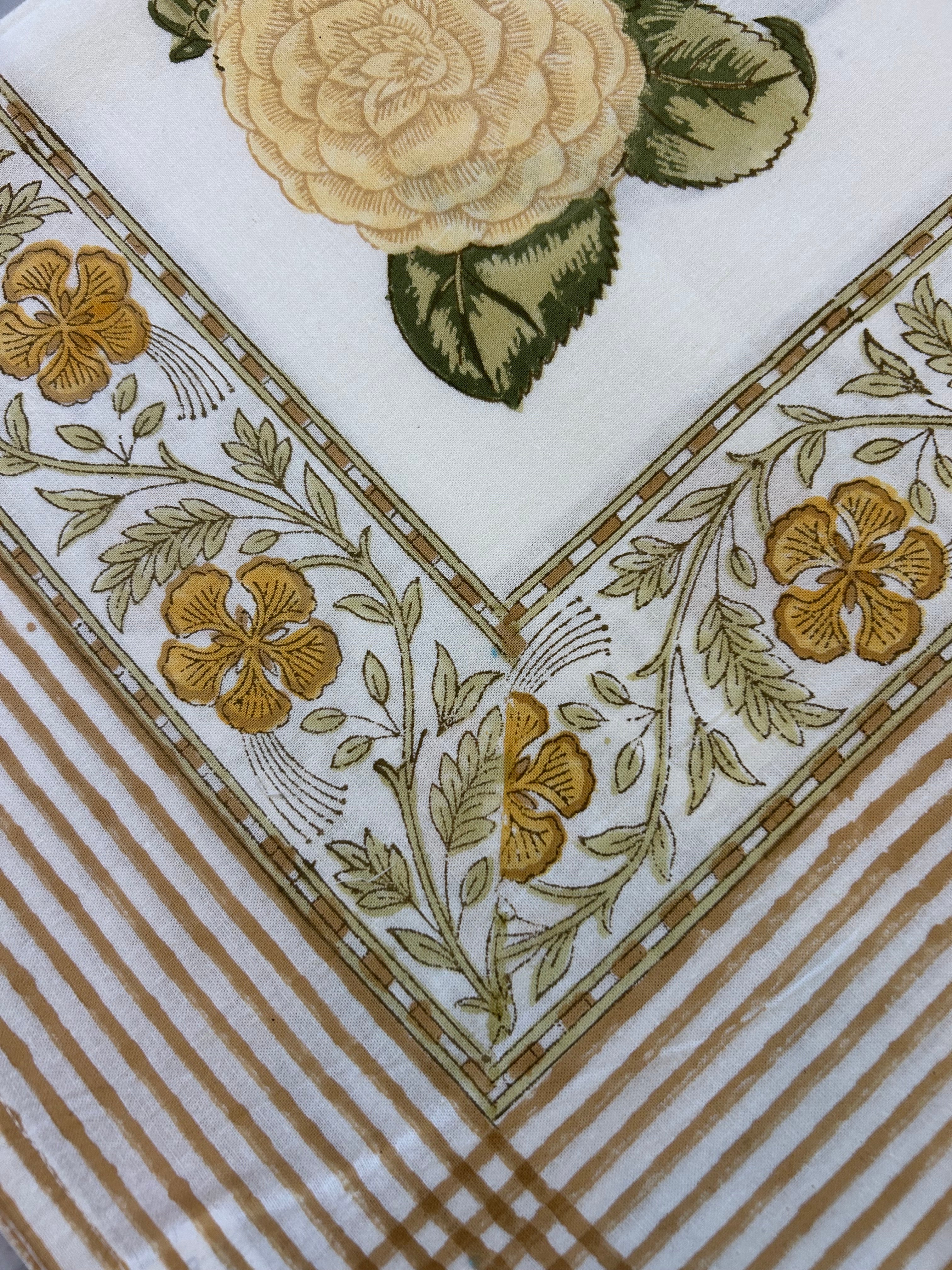 Block Printed Table Cloth 150 x 220cm Rosie