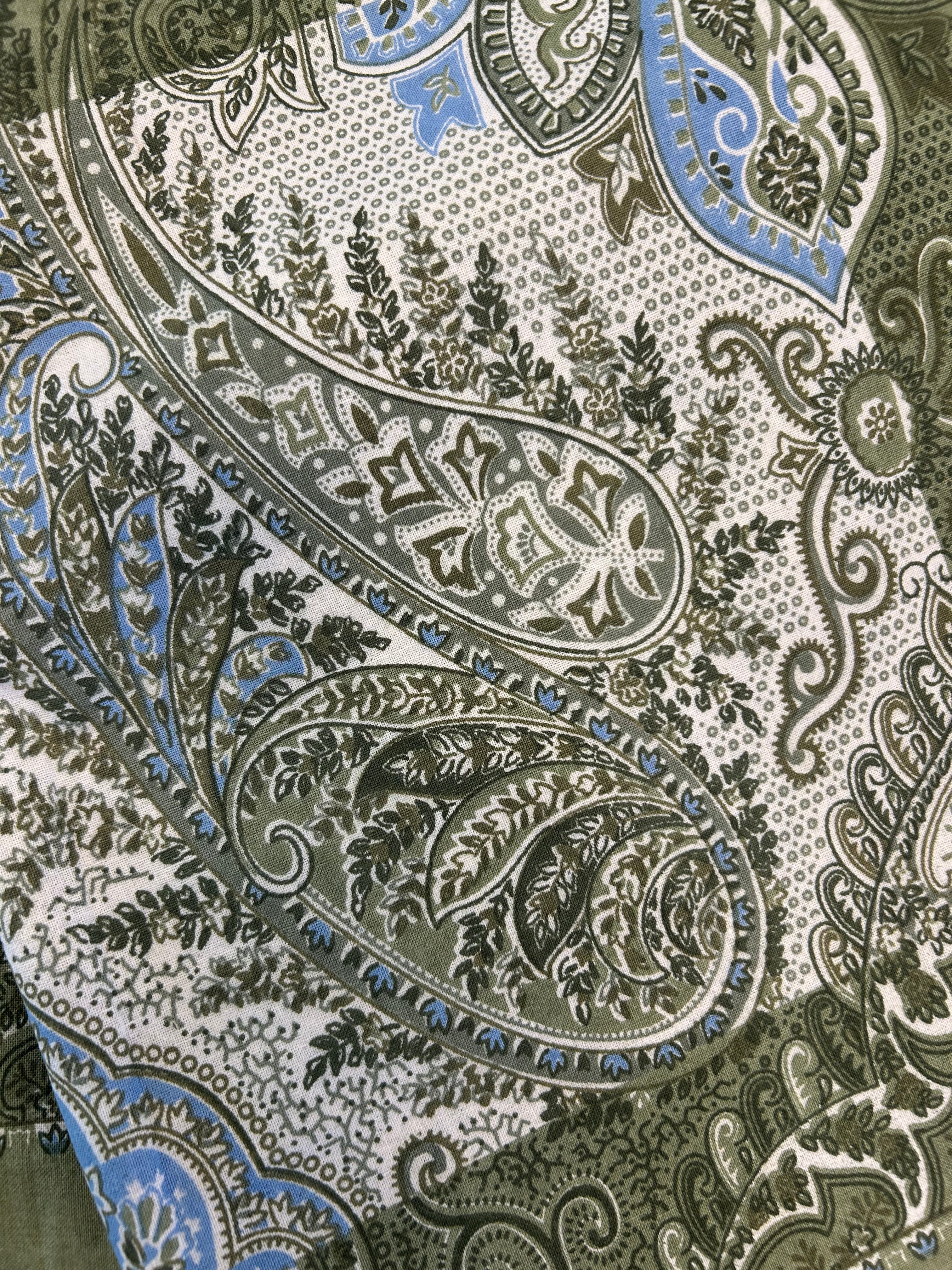 Block Print Pillow Cases Paisley Olive