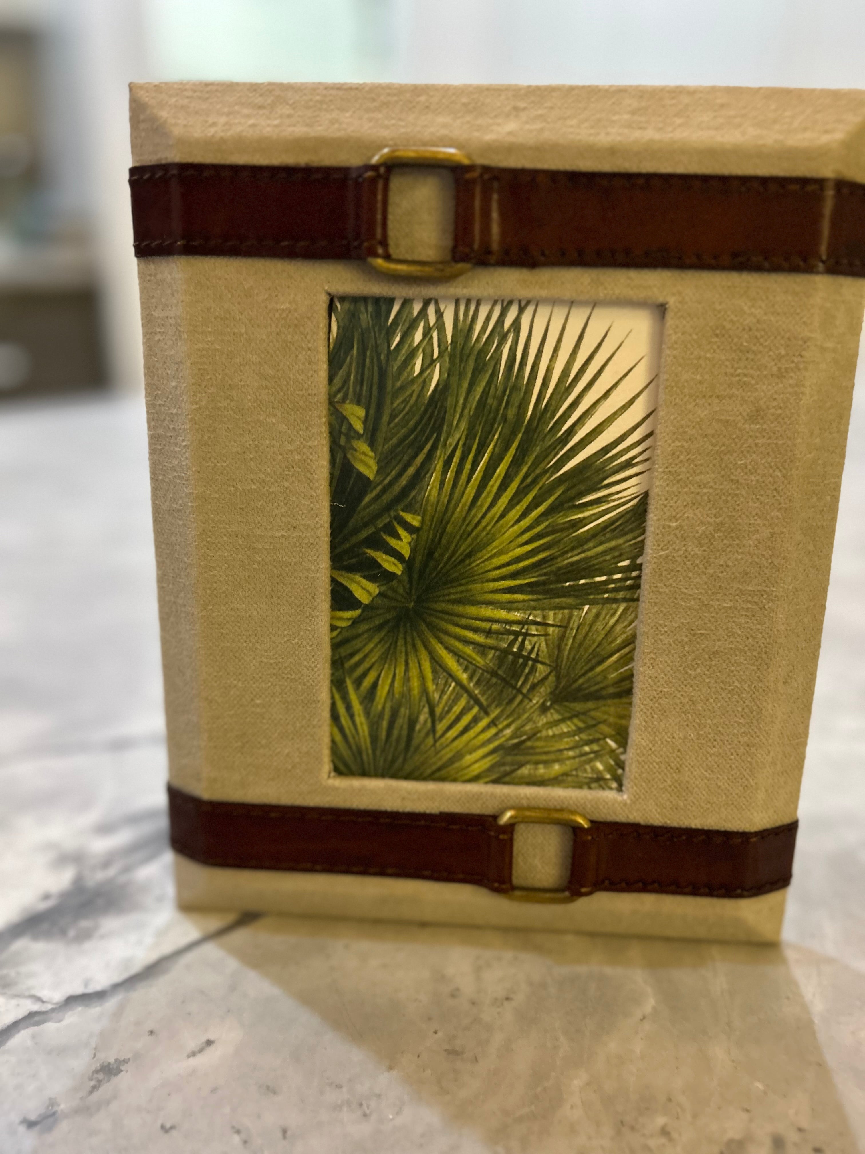 Canvas & Leather Photo Frame 4x6"