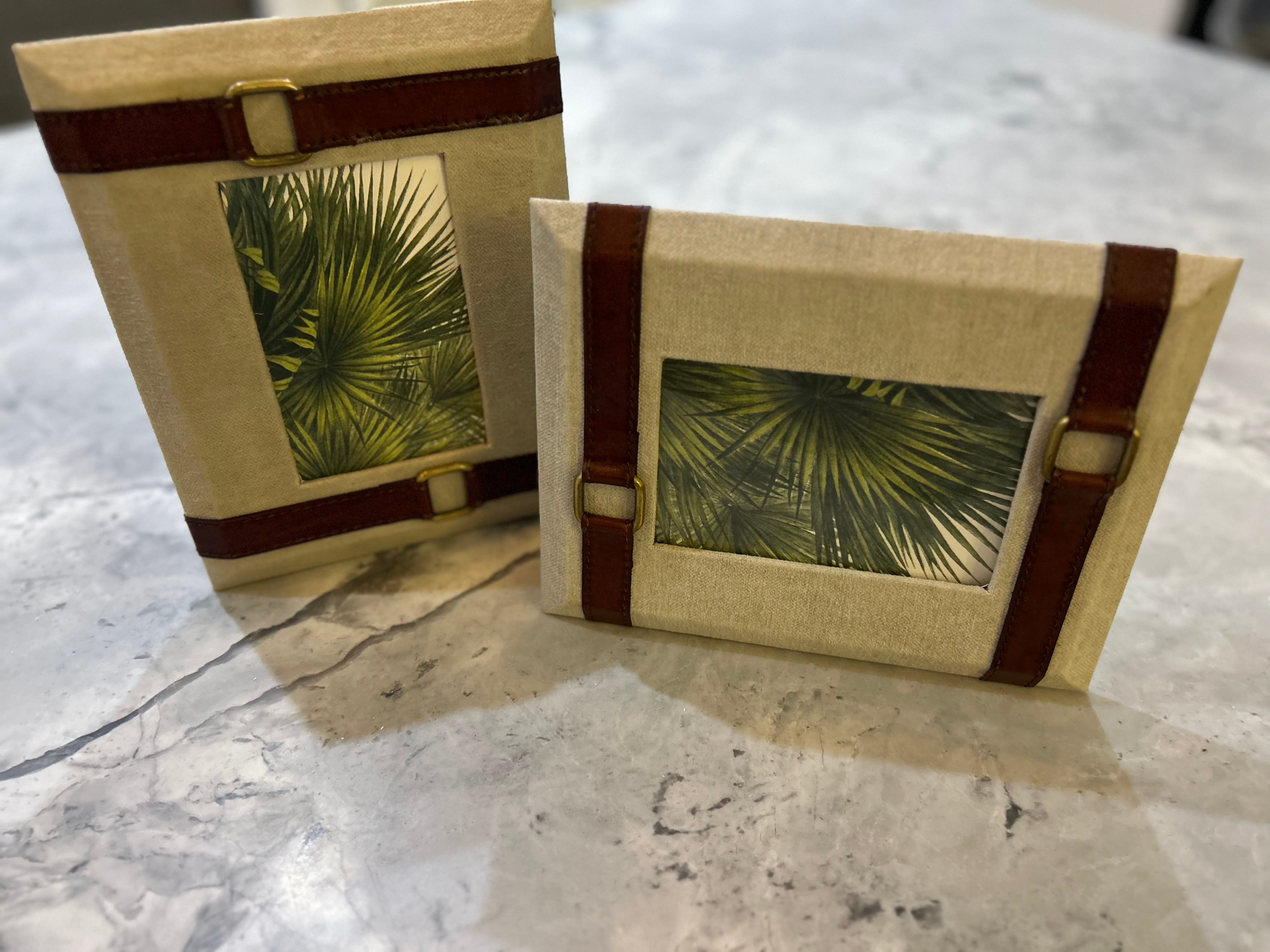 Canvas & Leather Photo Frame 4x6"