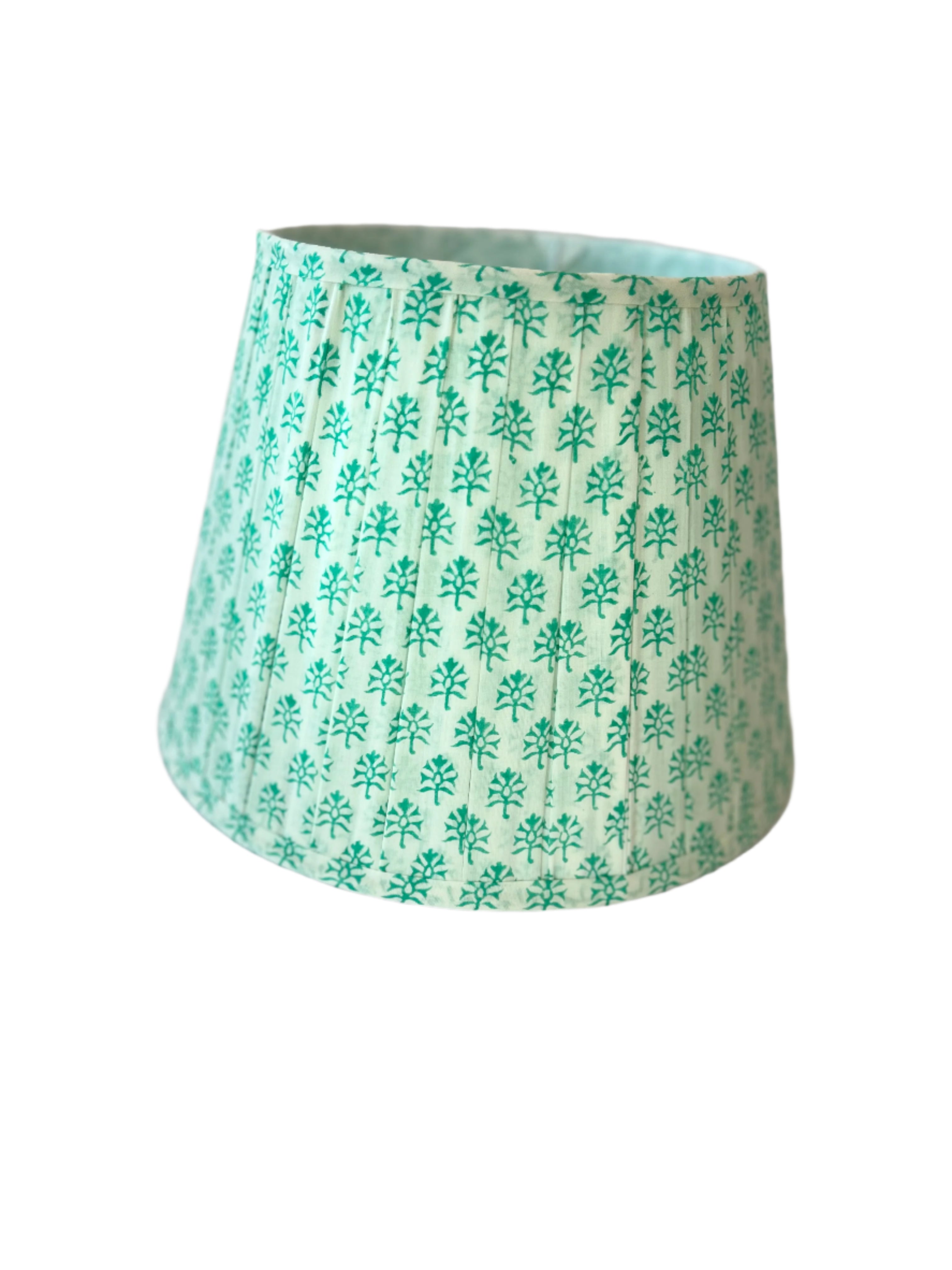 Lamp Shade Block Print Turquoise