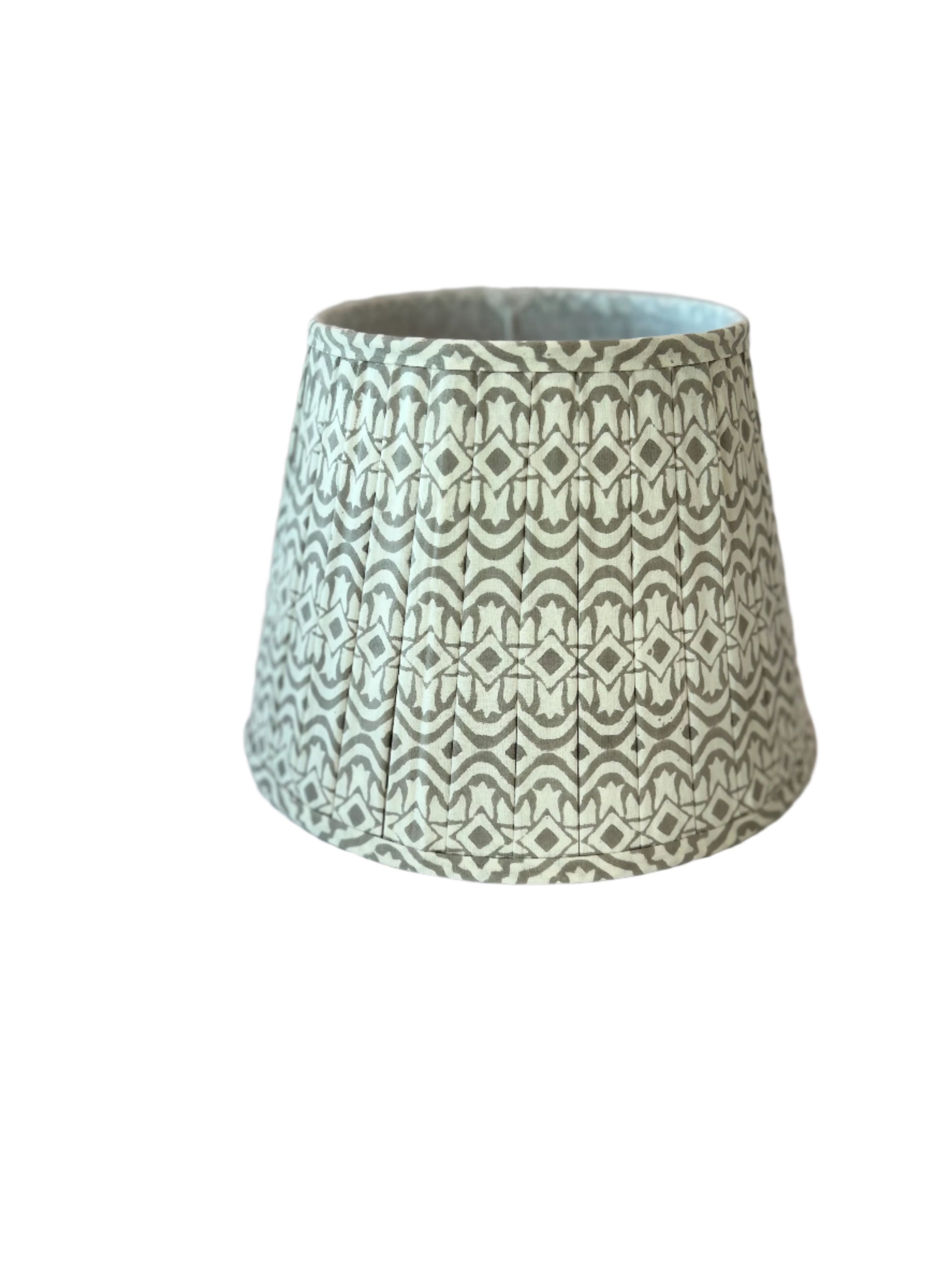Patterned lampshade on a white background