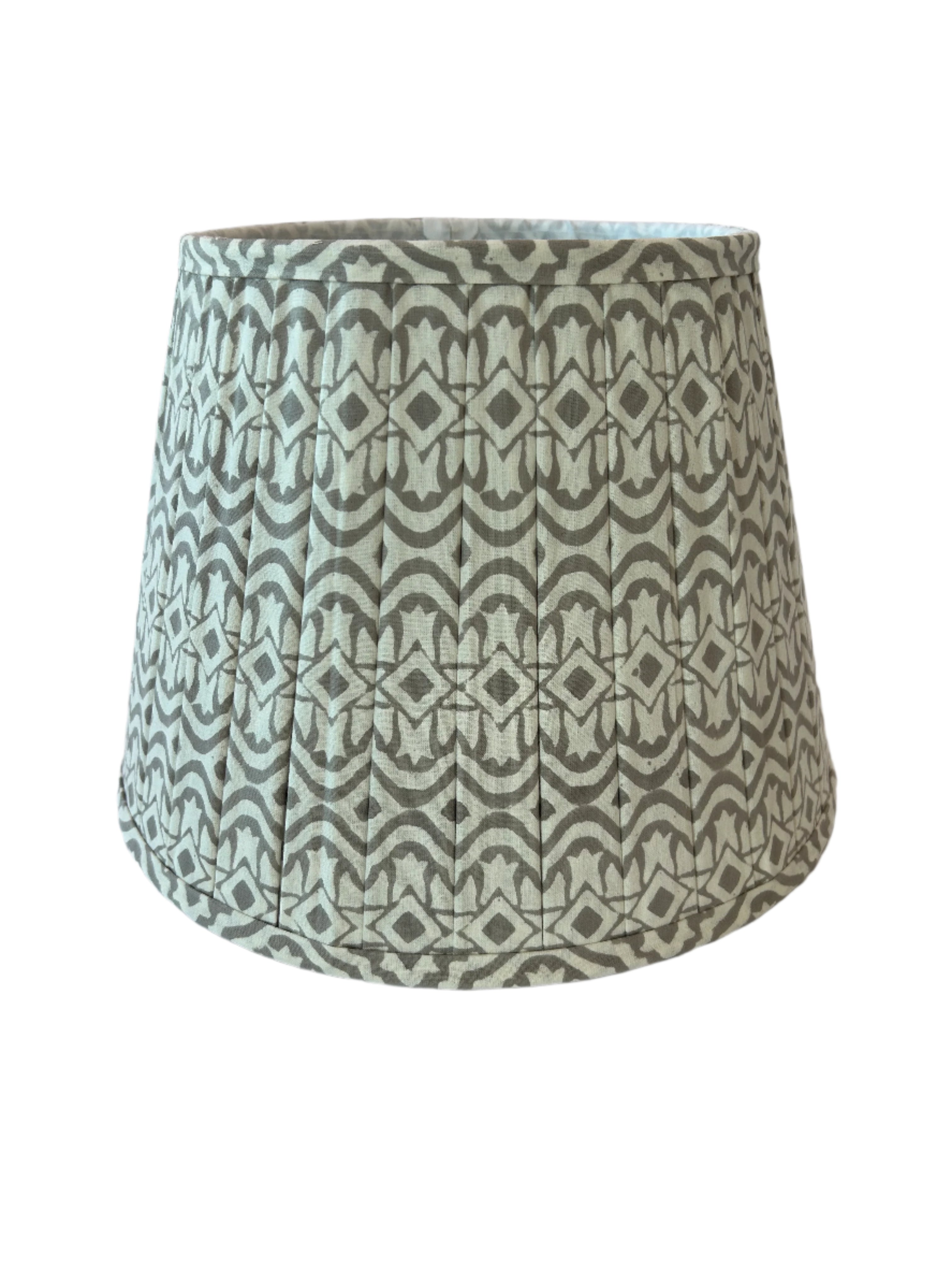 Lamp Shade Block Print Geo Grey