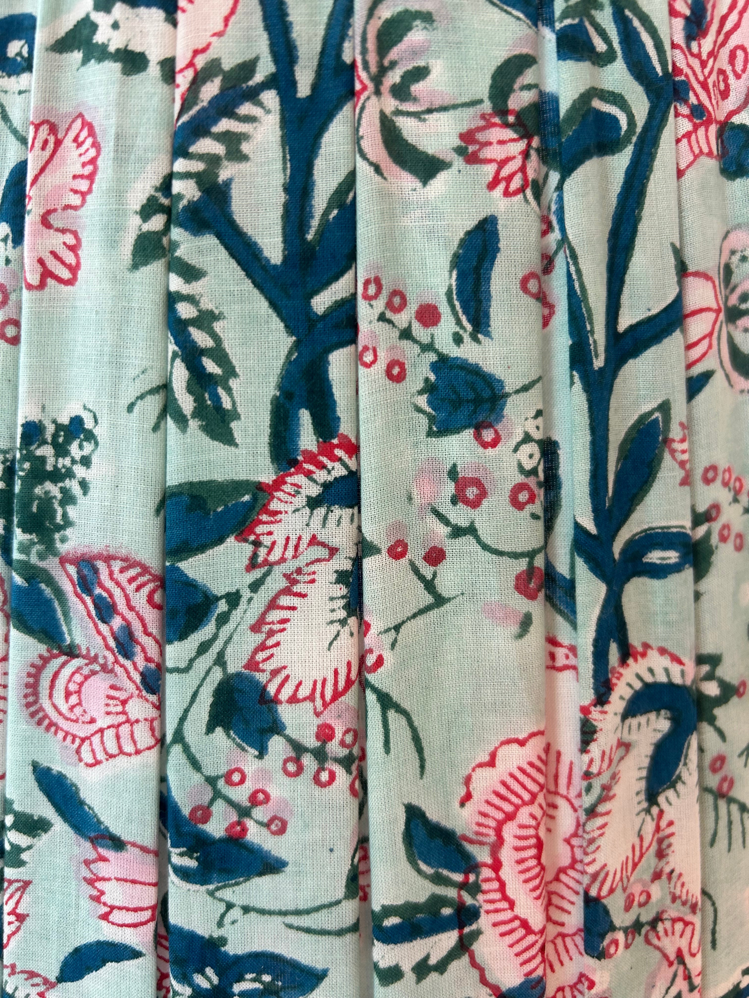 Lamp Shade Block Print Fleur Summertime