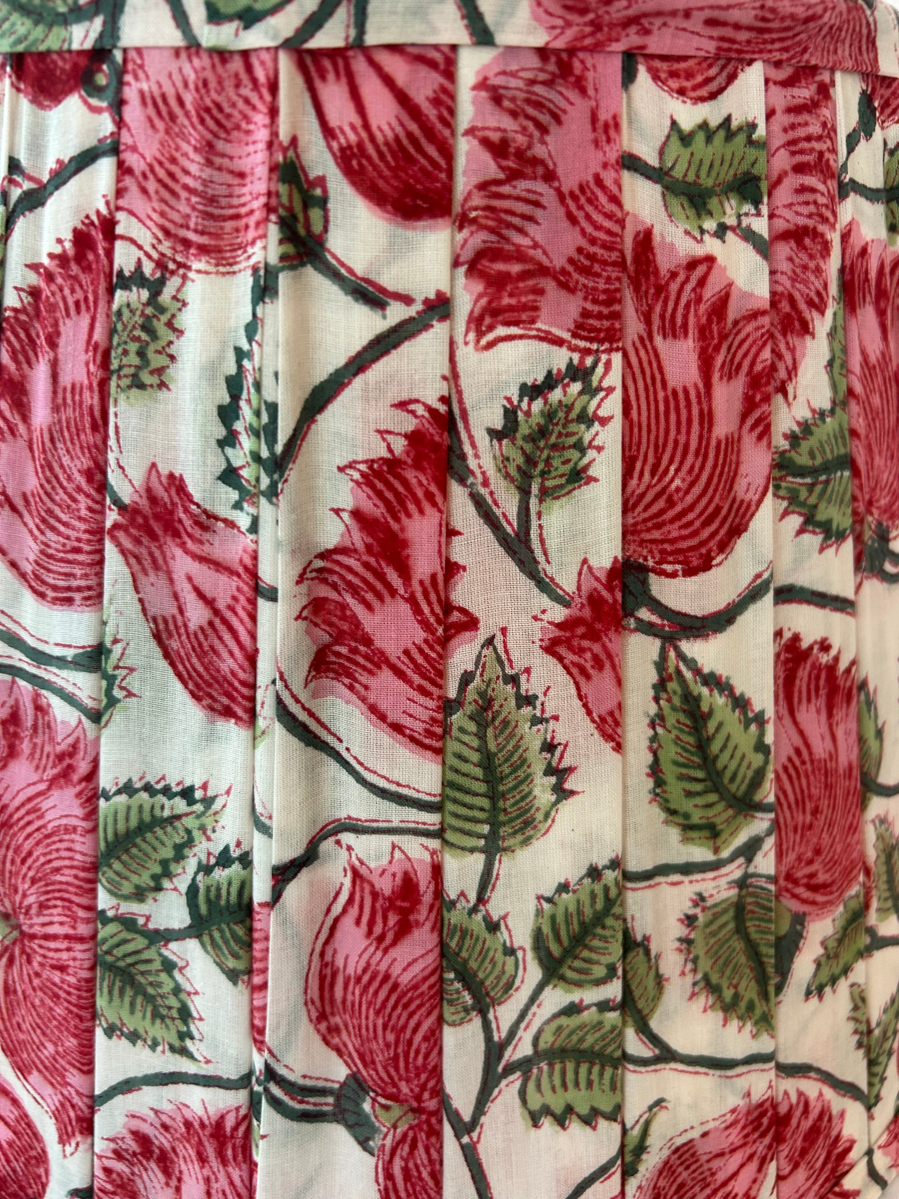 Lamp Shade Block Print Fleur Springtime