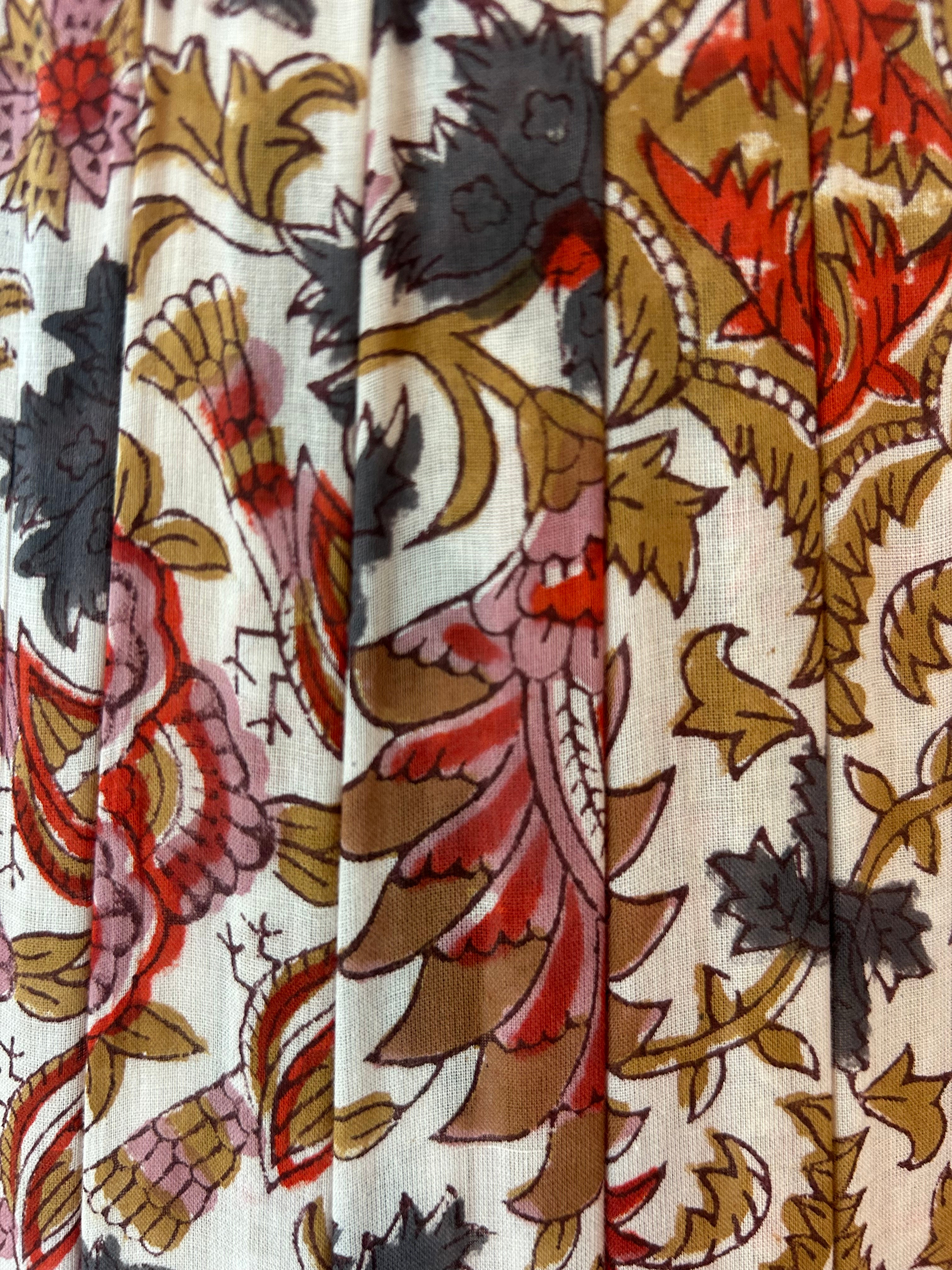 Lamp Shade Block Print Fleur Autumn