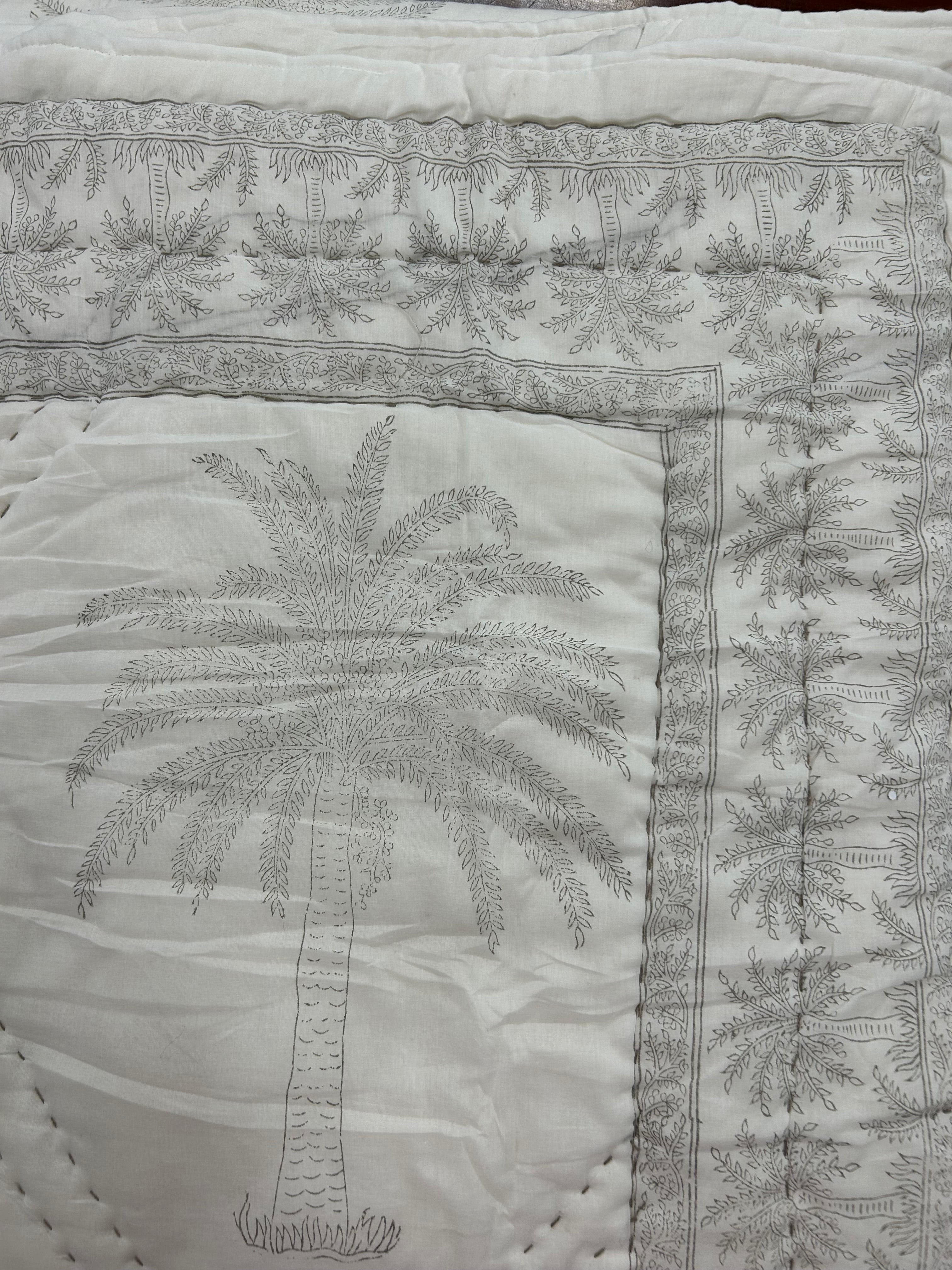 Bedspread Quilt Taupe Palm