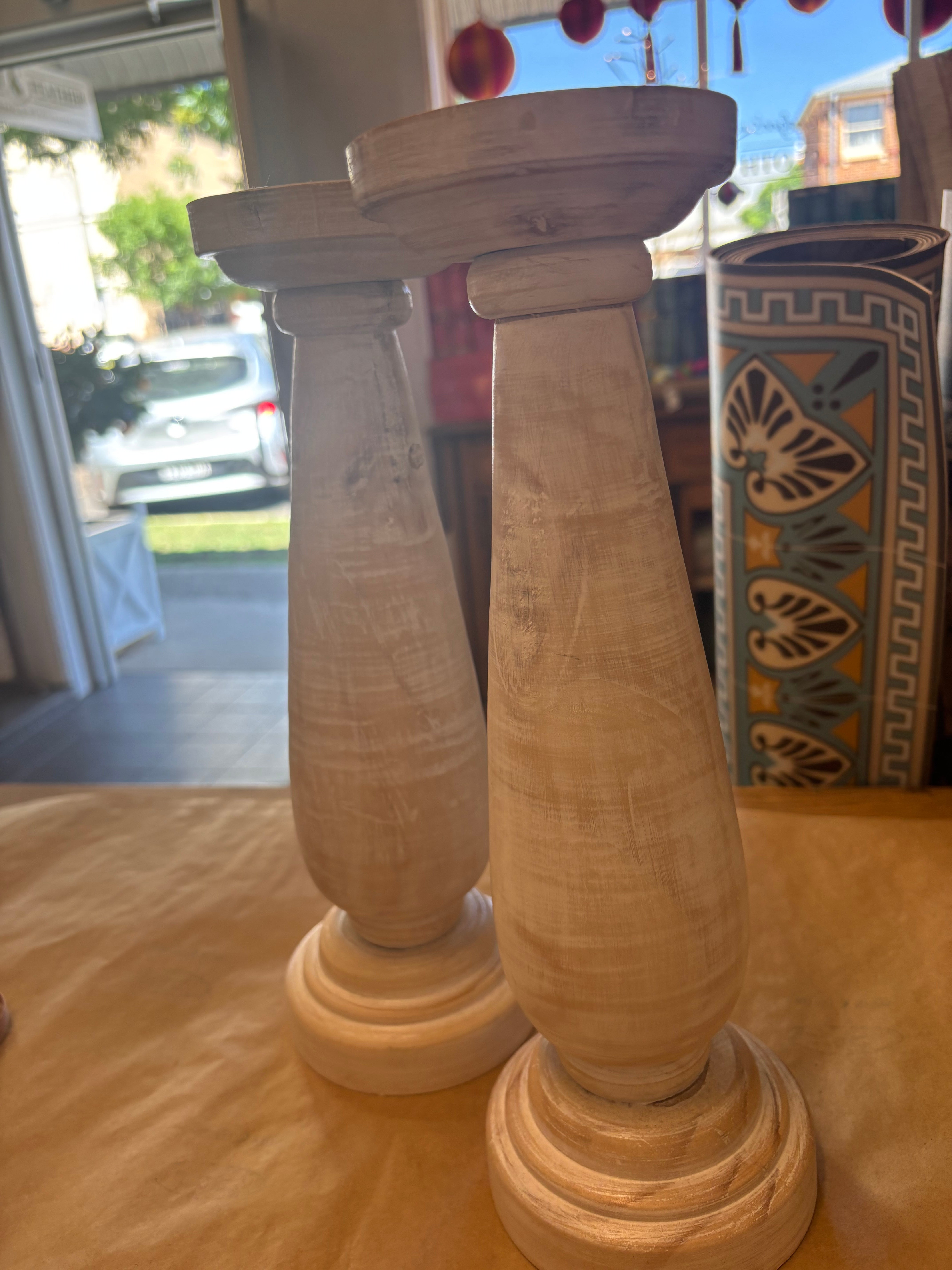 Candle Holder White Wash