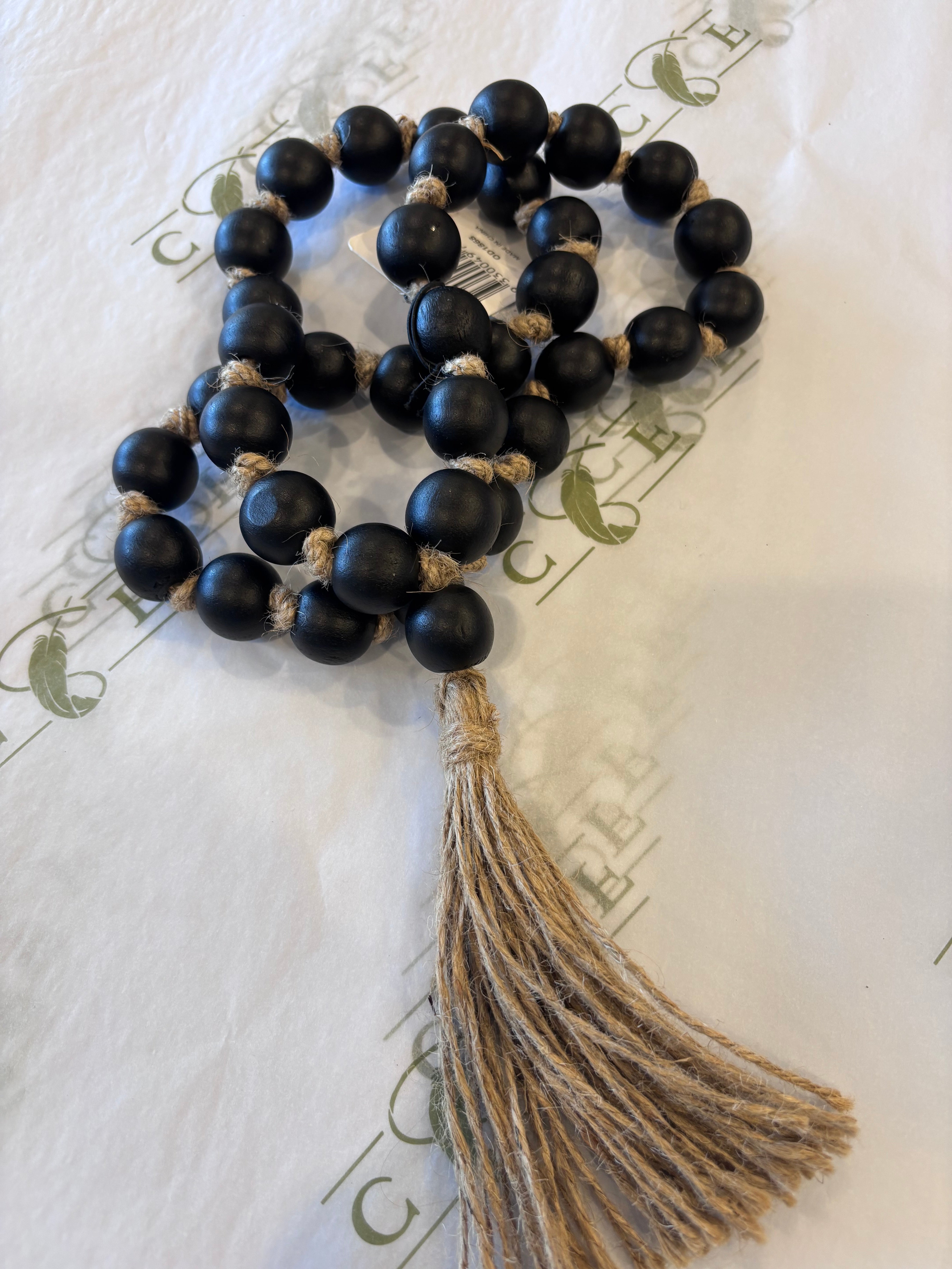 Wooden Beads - Black 53cm