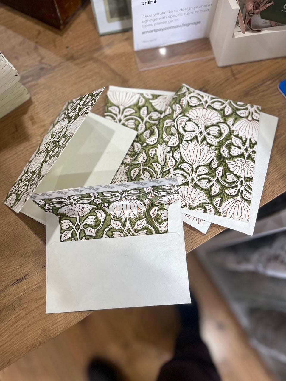 Card Recycled Cotton Block Print