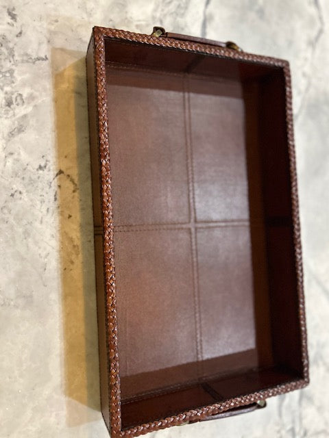 Ascot Leather Tray Braided Edge - Medium