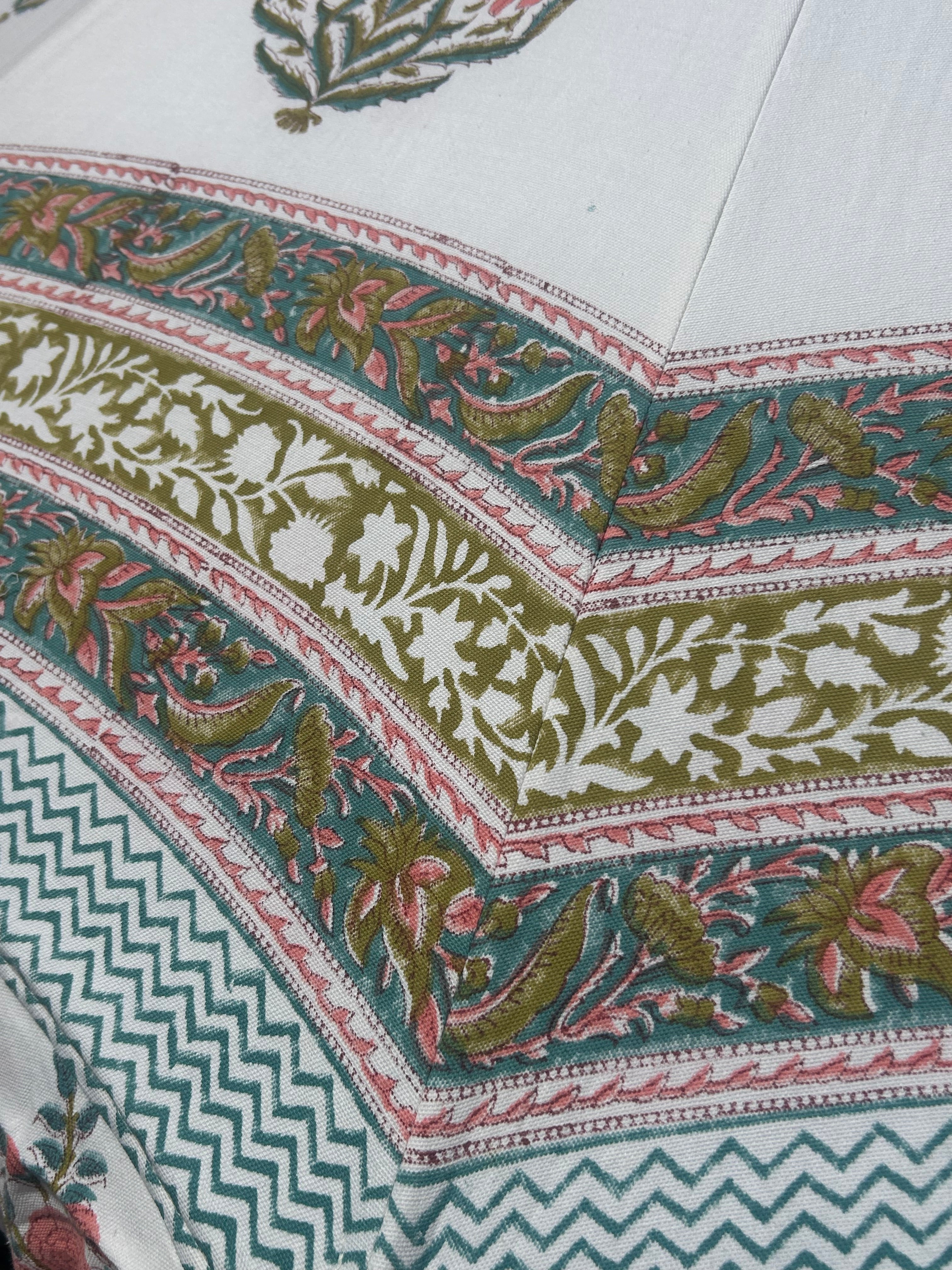 Garden Umbrella Block Print Canvas