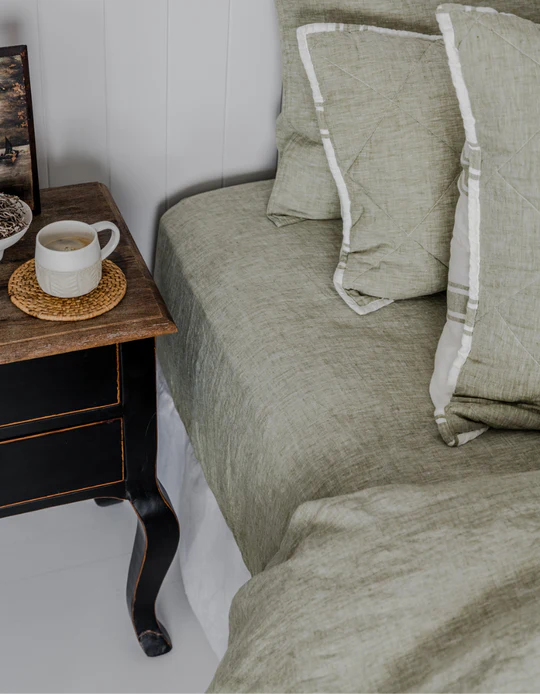 Salt Living Linen King Sheet Set - Kelp