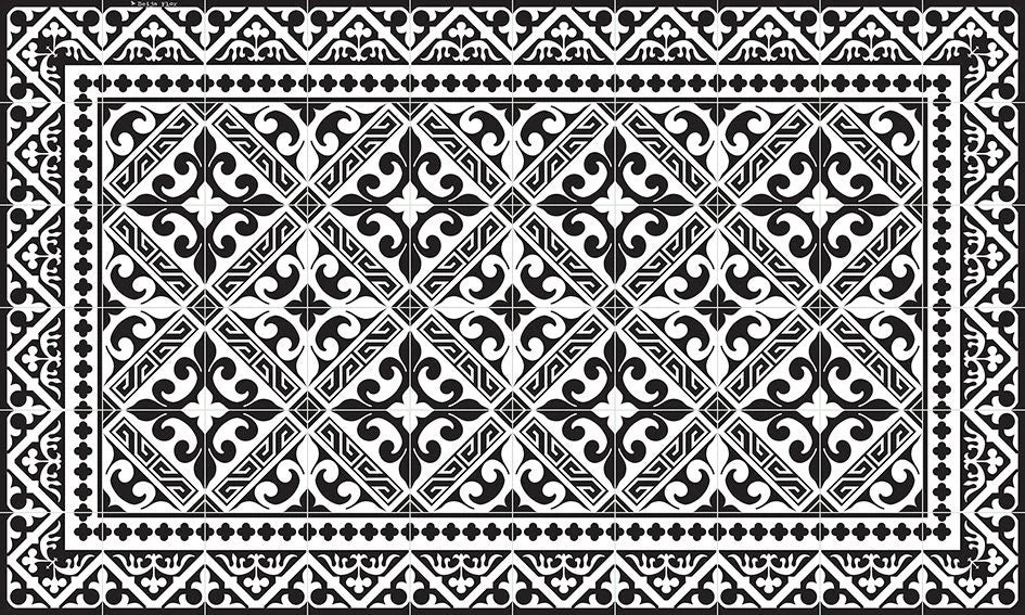 Beija Flor Mat -Flor de Lis Black & White