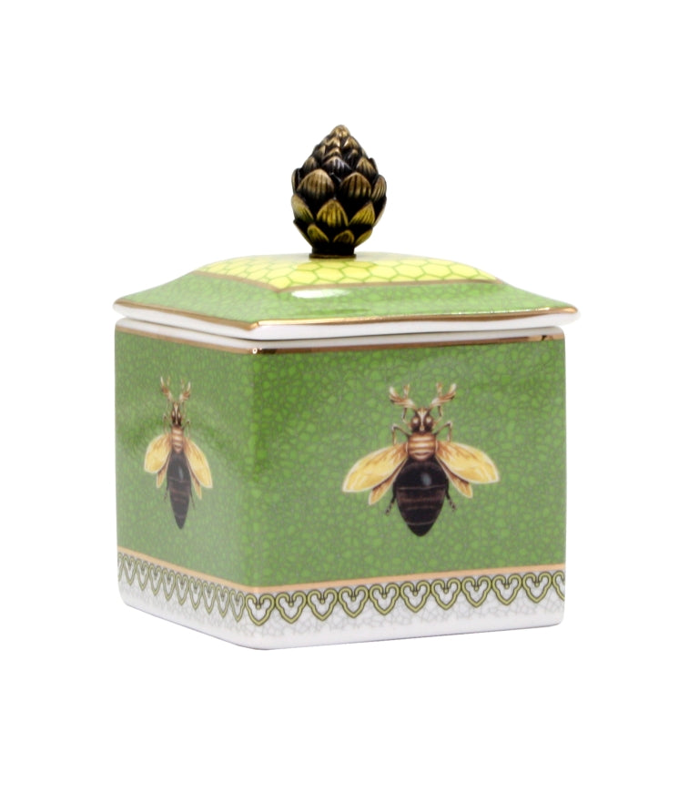 Trinket Box Bee Green