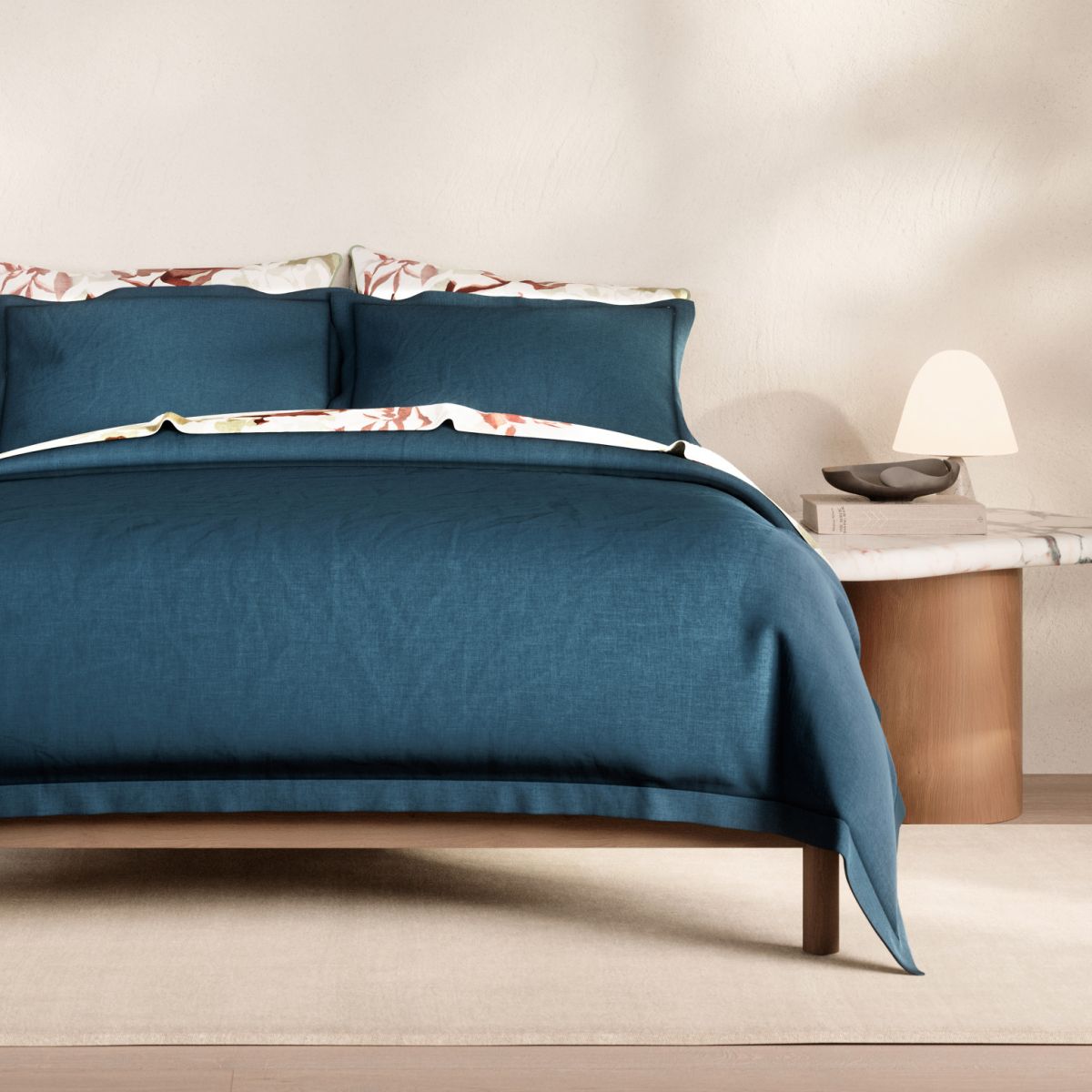 Sheridan Linen Deep blue  Quilt Cover Queen