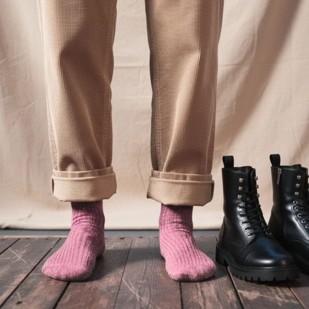 Socks Silk & Wool Dust Star Rosewood