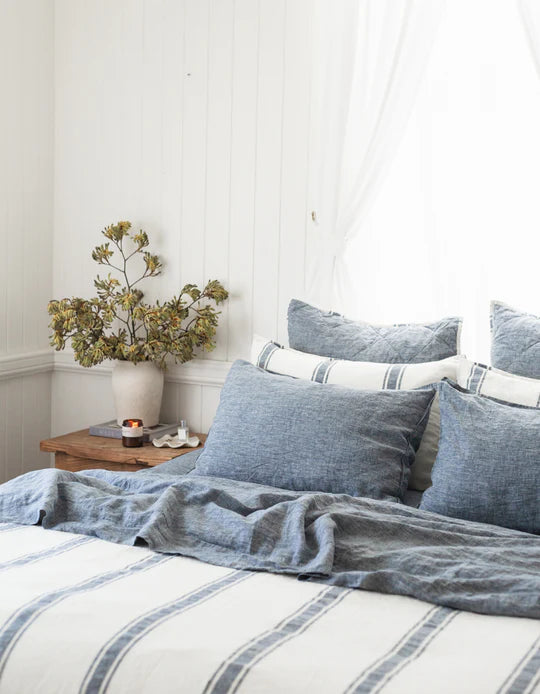 Salt Living Linen  King Sheet Set -Indigo