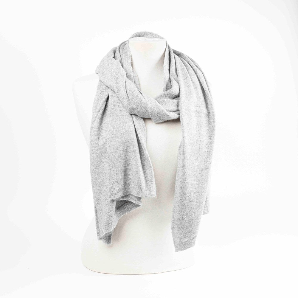 Scarf Leah Cashmere Blend Lt Grey