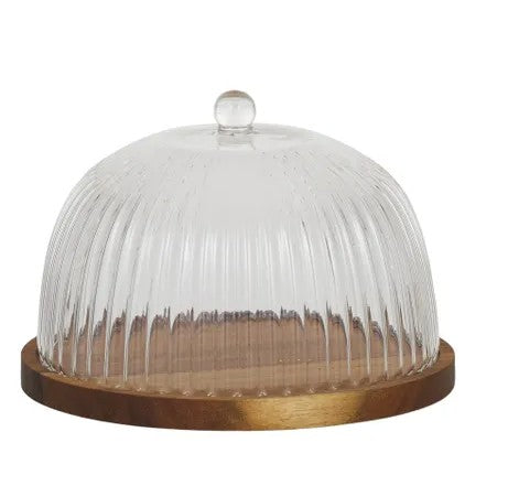 Cheese Dome Glass and Timber