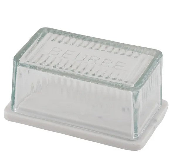 Butter Dish Marble & Glass