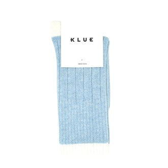 Light blue sock with 'KLUE' branding on a white background