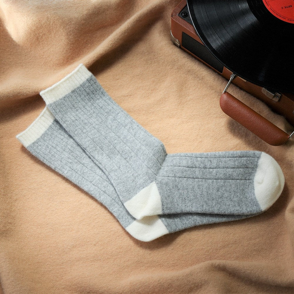 Socks Merino Wool Grey & White