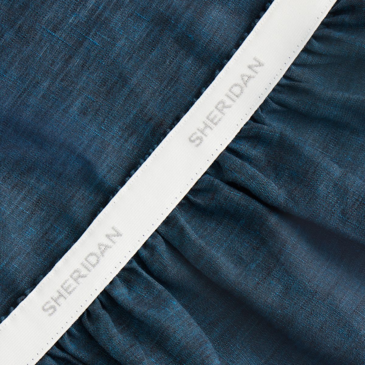 Sheridan Linen Deep Blue Fitted Sheet Queen