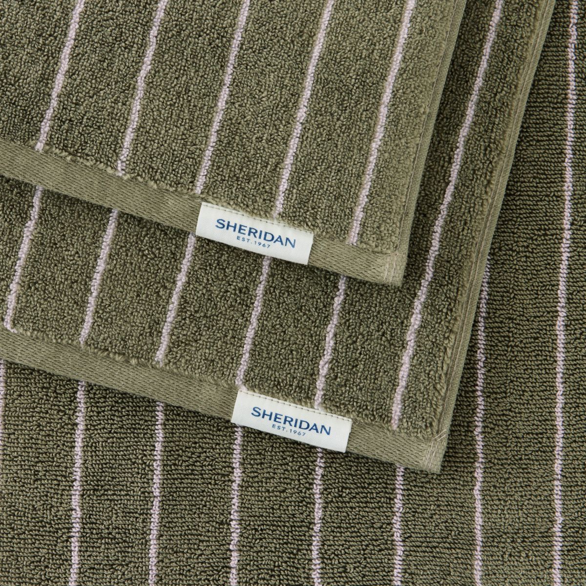 Sheridan Aven Stripe Olive Bath Towel