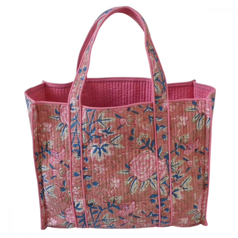 Quilted Tote Bag Misty Rose