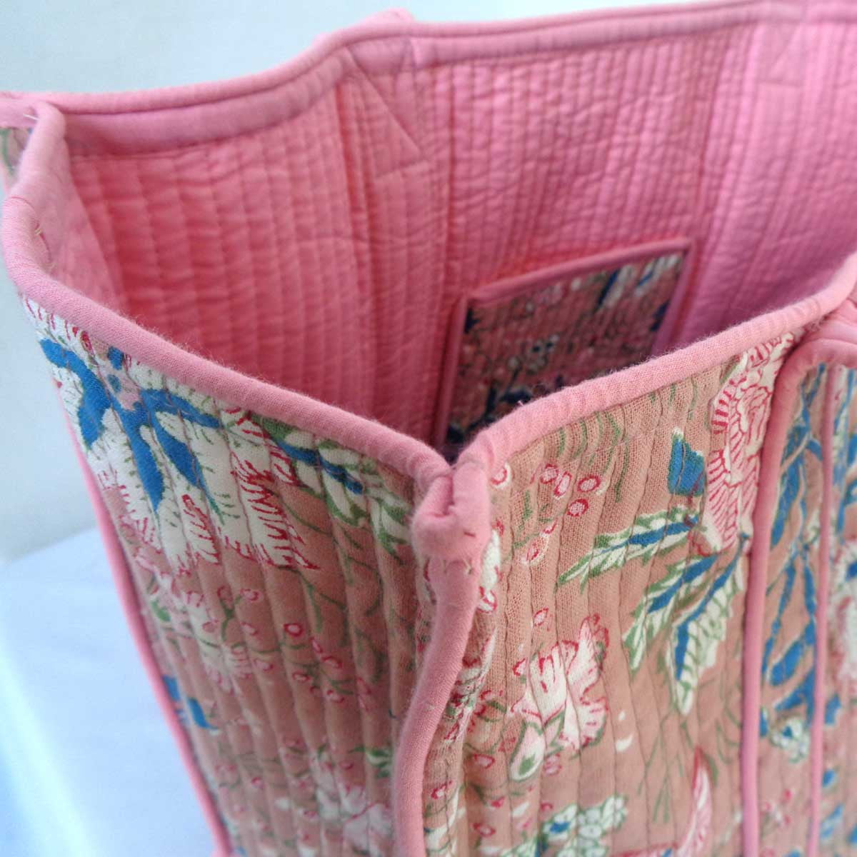 Cotton Quilted Tote Bag Misty Rose