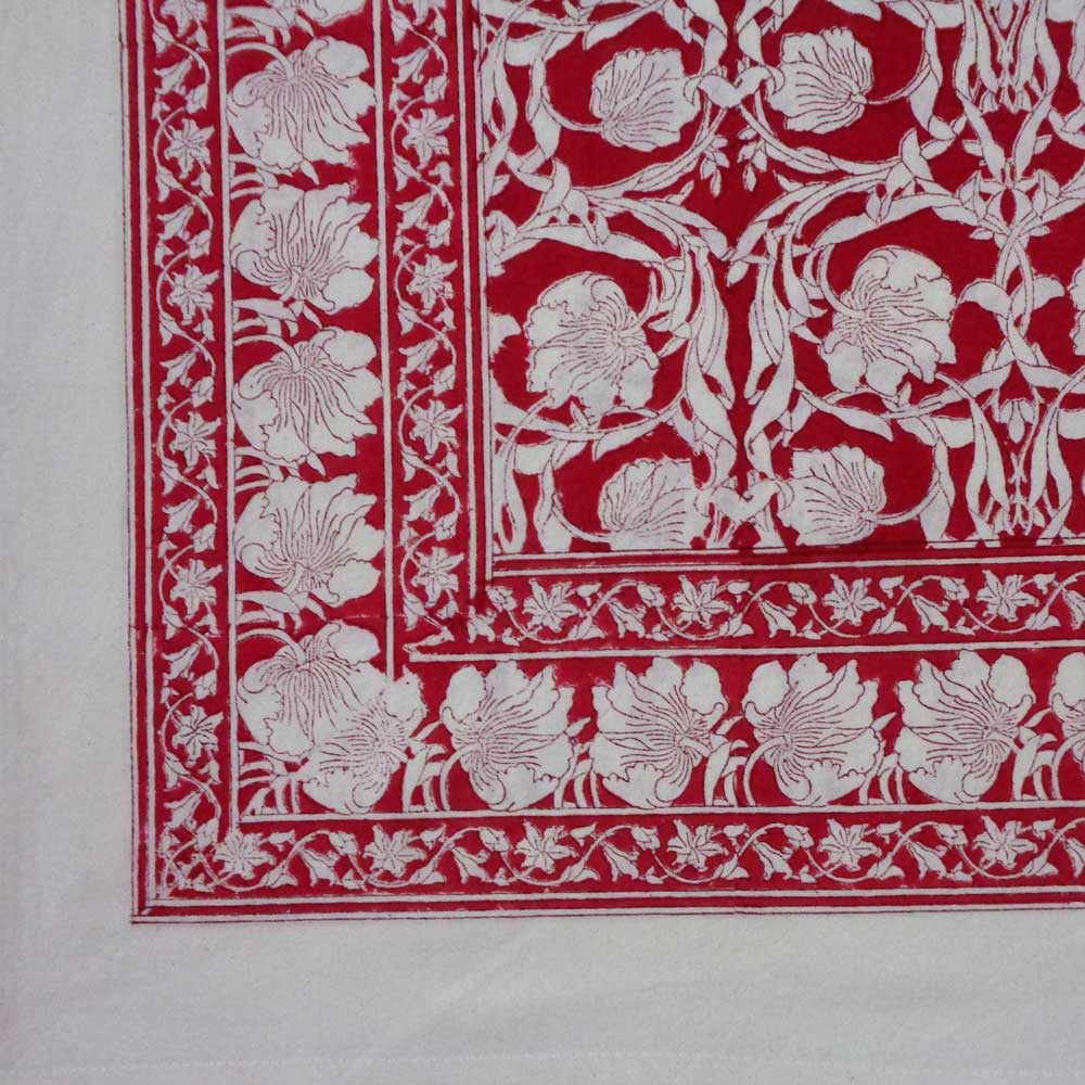 Block Print Tablecloth Bauhaus Lollipop 180x270cm