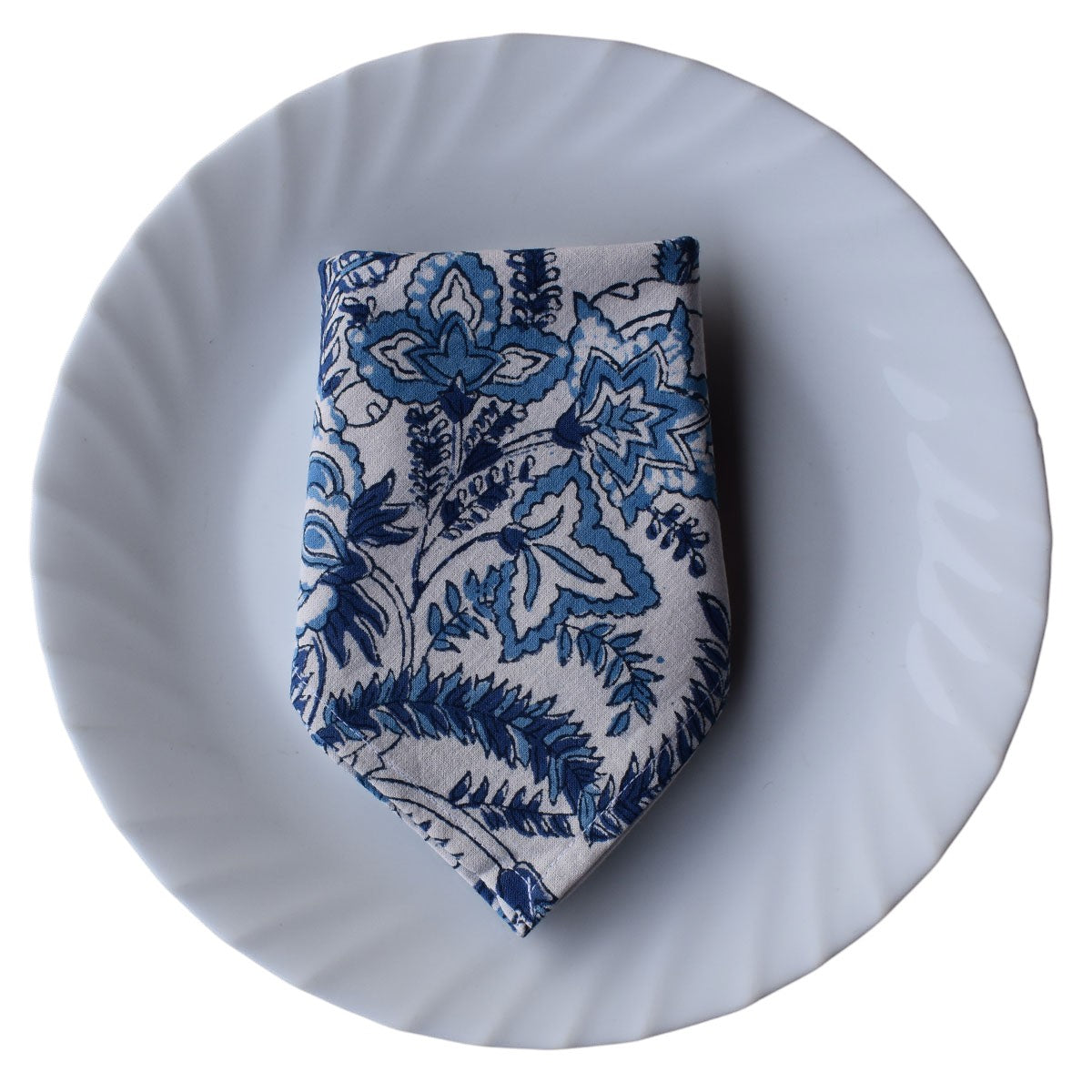 Napkin Block Print Bela Palace Blue (Set/4)