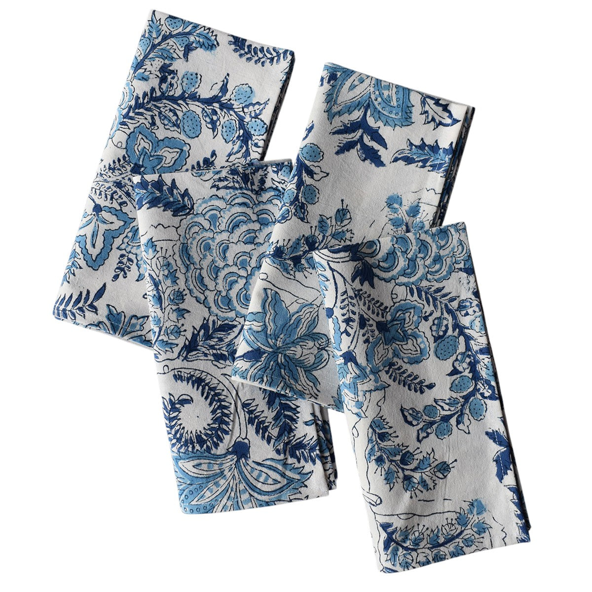 Napkin Block Print Bela Palace Blue (Set/4)