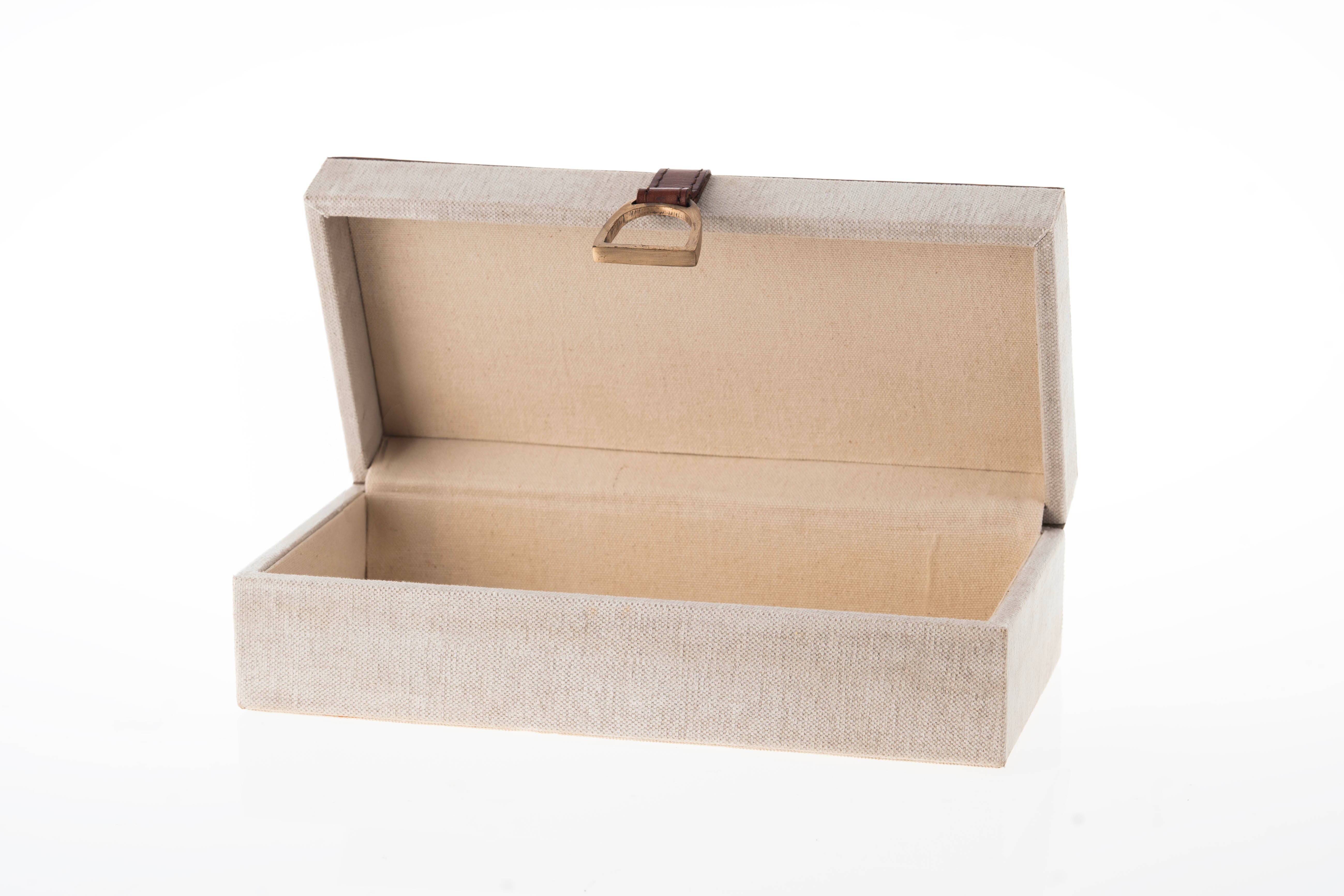Canvas Leather Trinket Box
