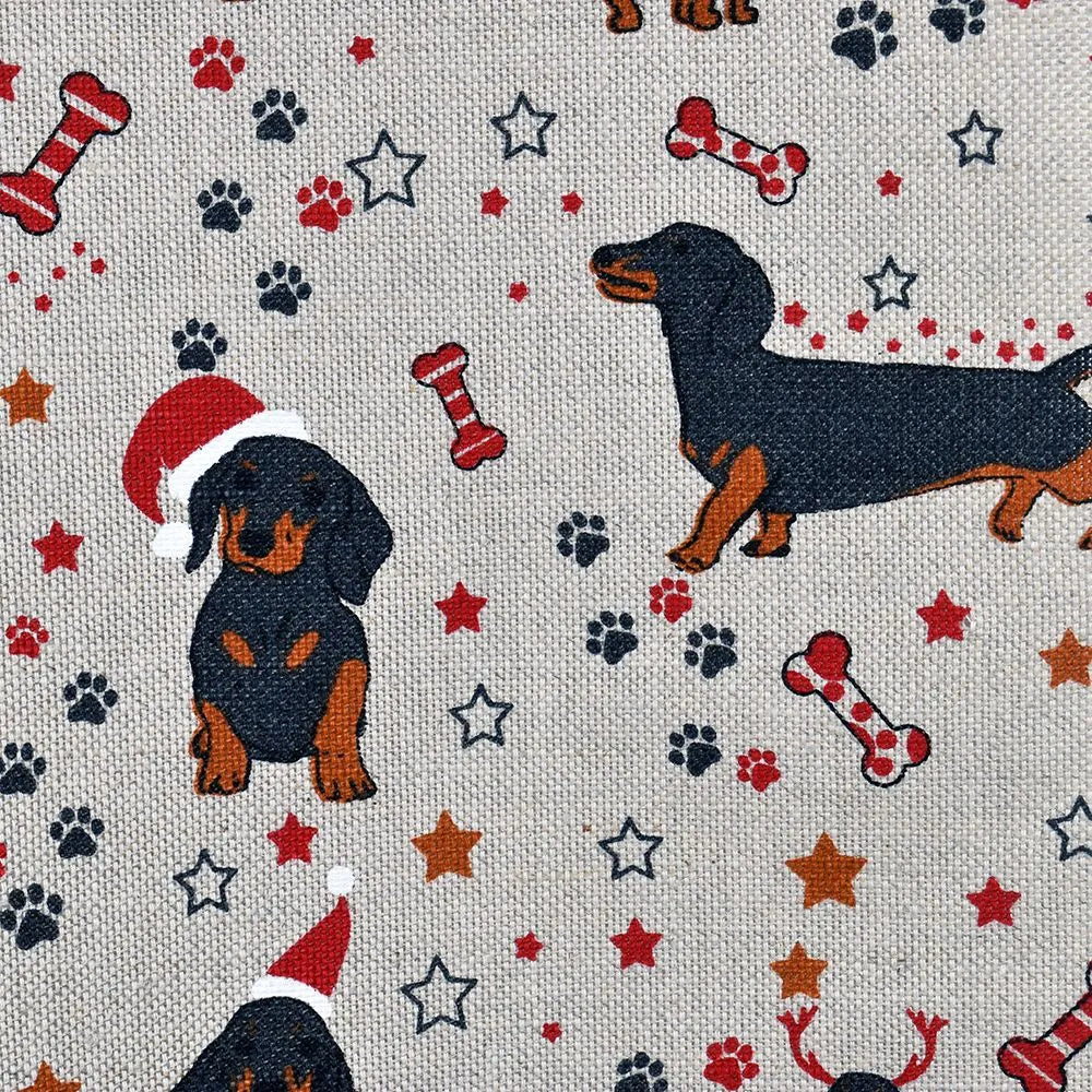 Christmas Dachshund Linen Blend Apron