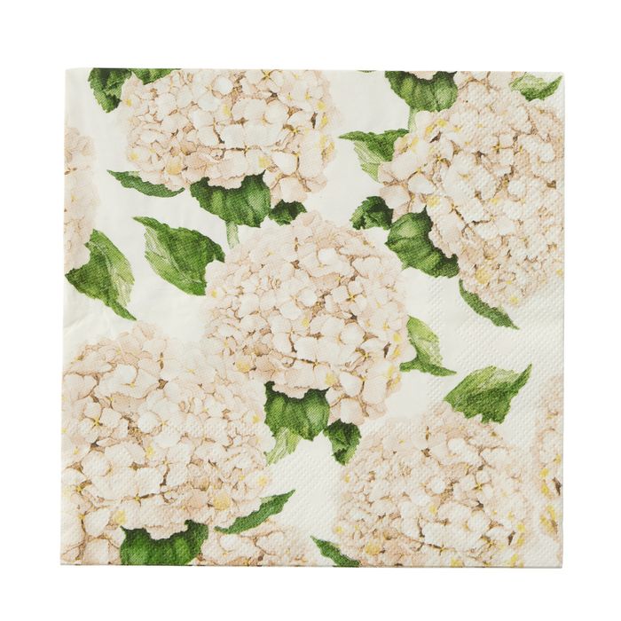 Ivory Hydrangea 20pk Paper Napkins