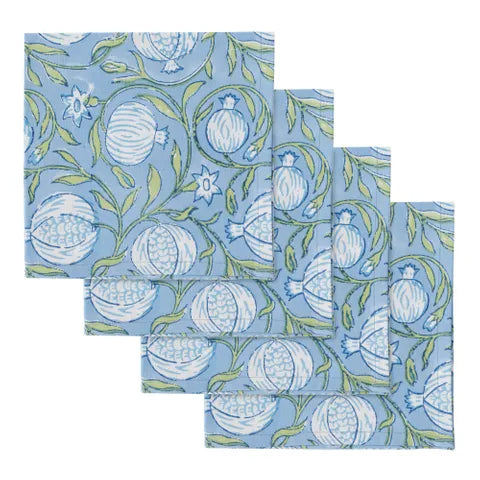 Napkin Block Print Pomegranate (Set/4)