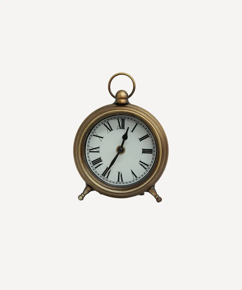 Desk Clock Antique Gold
