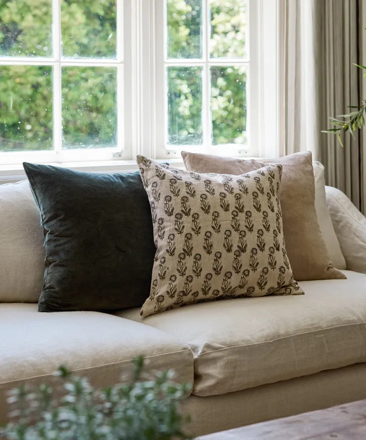 Liliana Floral Handblock Cushion 50x50cm